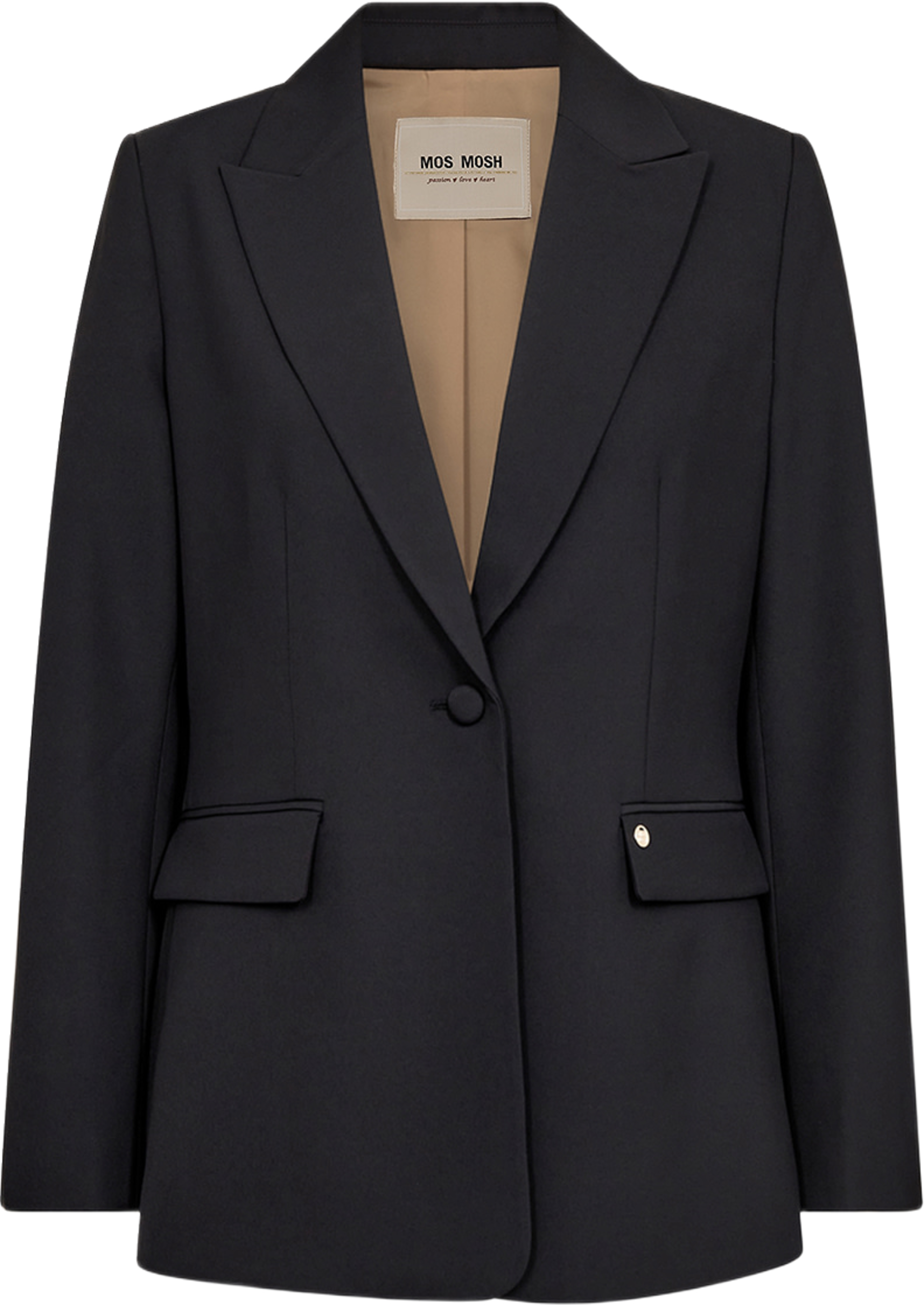 Leonora Miley Blazer, från Mos Mosh, i färgen Black. Klicka för att öppna bilden i stort format