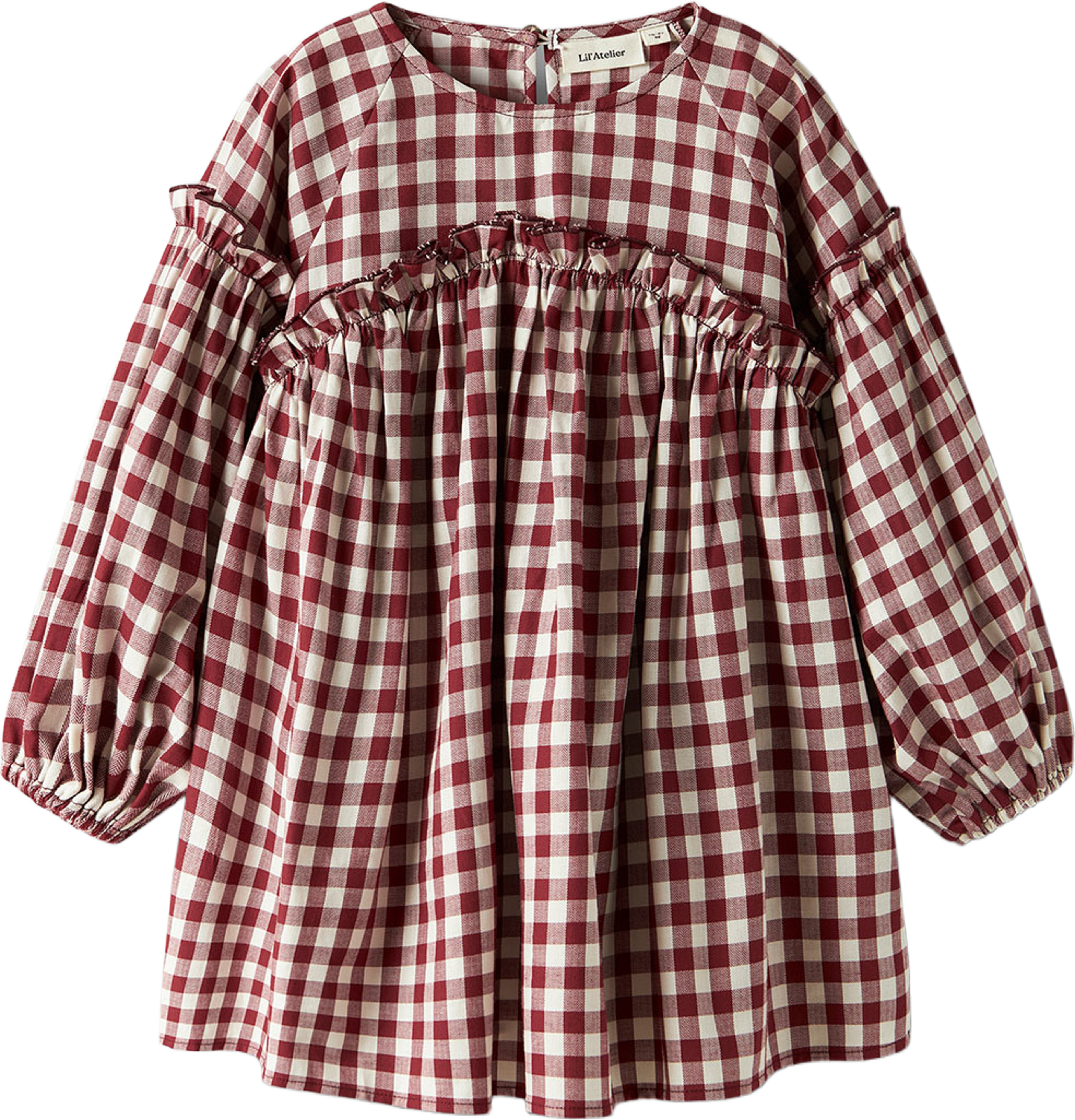 NMFRIO Klänning, från Lil'Atelier, i färgen Red Dahlia. Klicka för att öppna bilden i stort format