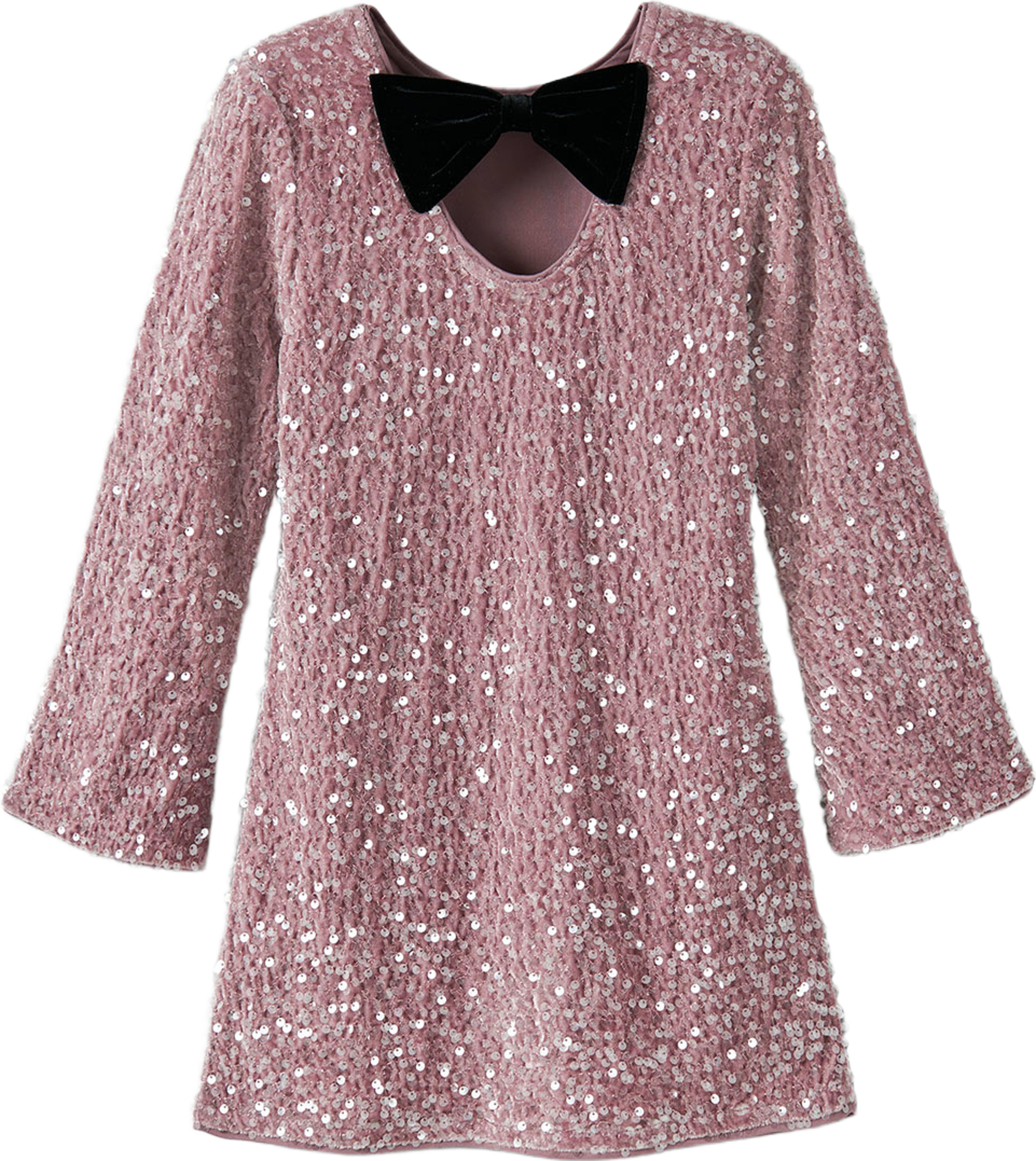 Rusitta Ls Dress, från Name It, i färgen Keepsake Lilac Black Bow. Klicka för att öppna bilden i stort format