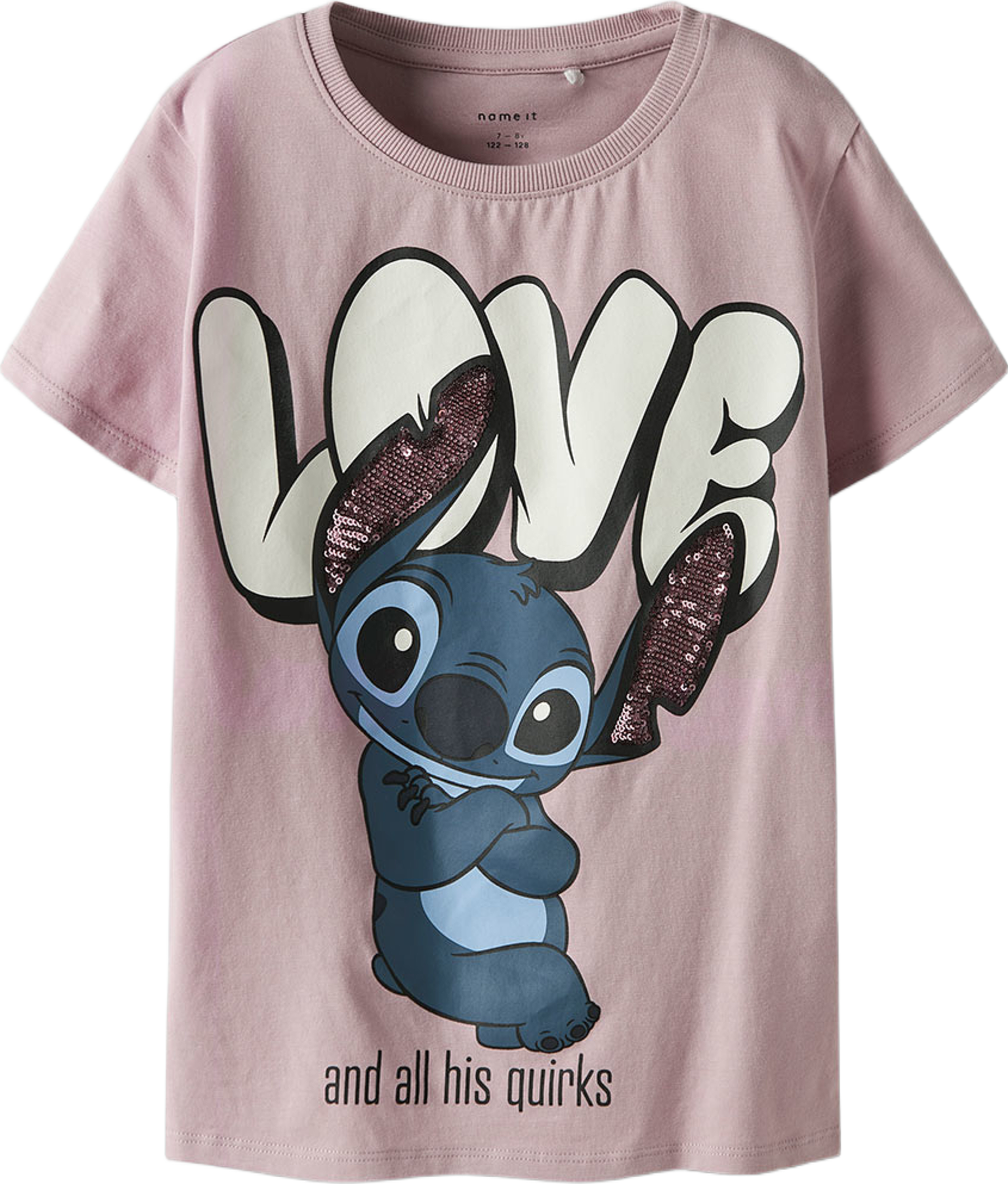 NKFODINA T-shirt STITCH, från Name It, i färgen Keepsake Lilac. Klicka för att öppna bilden i stort format