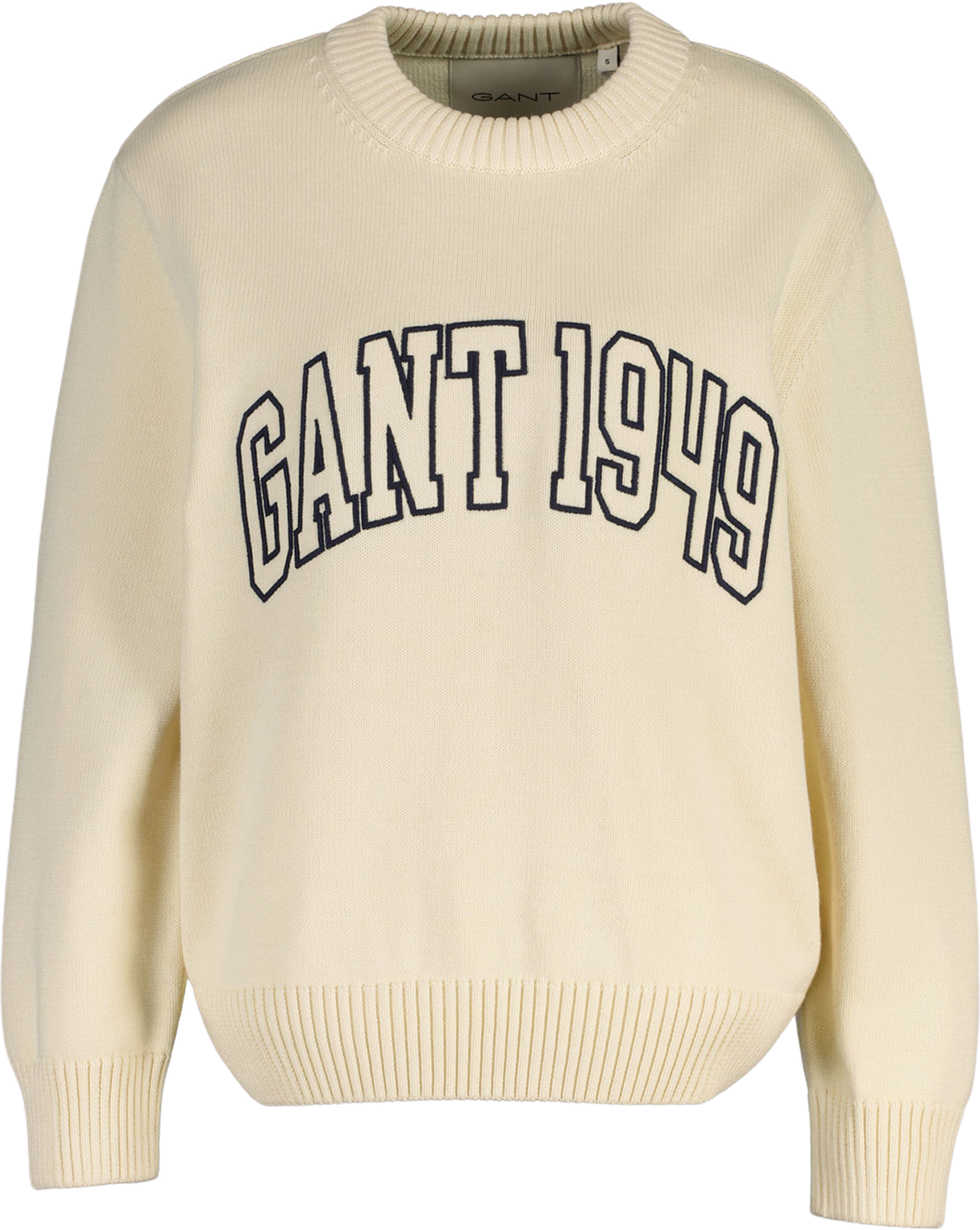 Graphic Cotton Crew Neck Sweater, från GANT, i färgen Cream. Klicka för att öppna bilden i stort format