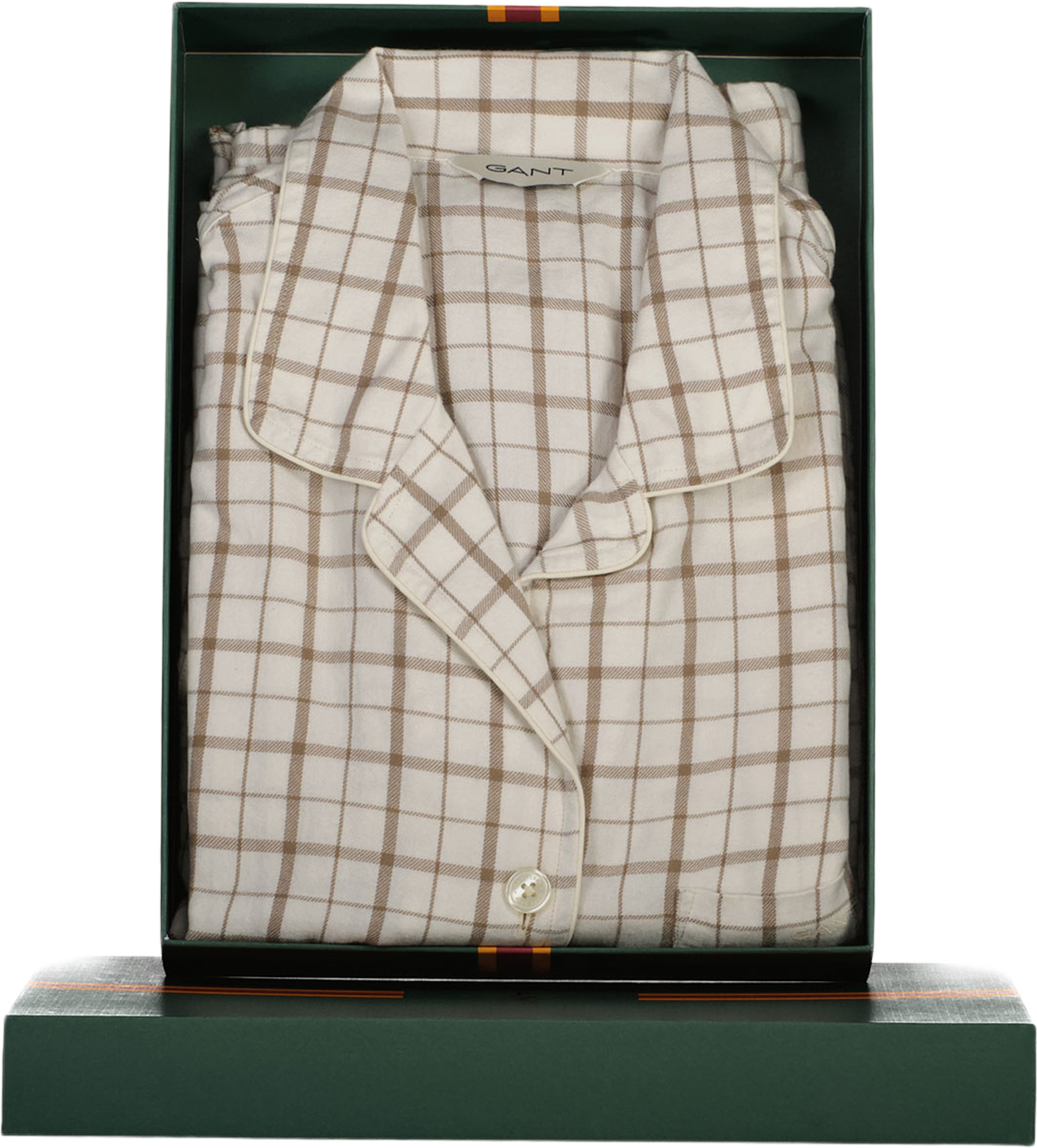 Flanellpyjamas i presentförpackning, från GANT, i färgen Cream. Klicka för att öppna bilden i stort format