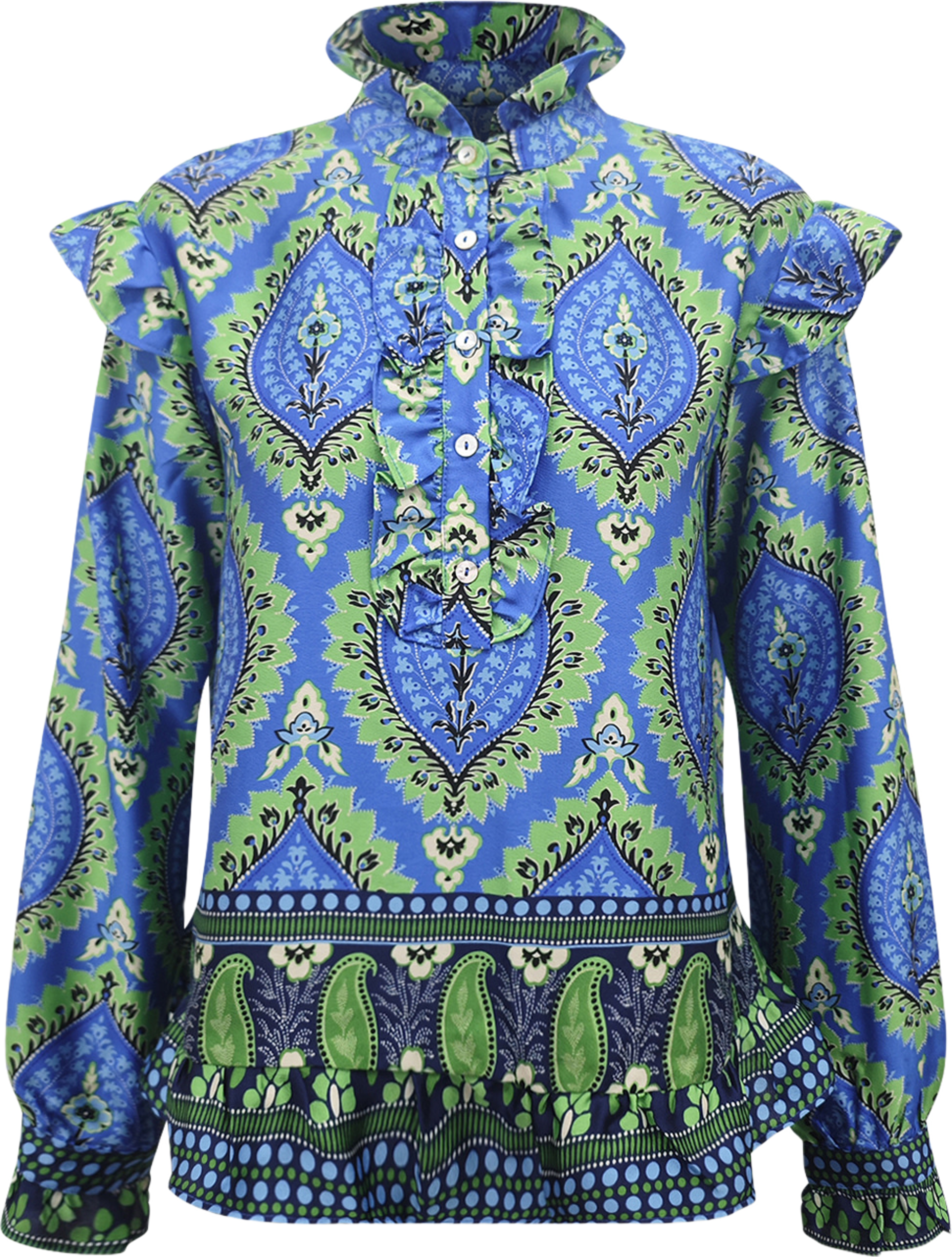 Reno Blouse - Trisha Blue Print