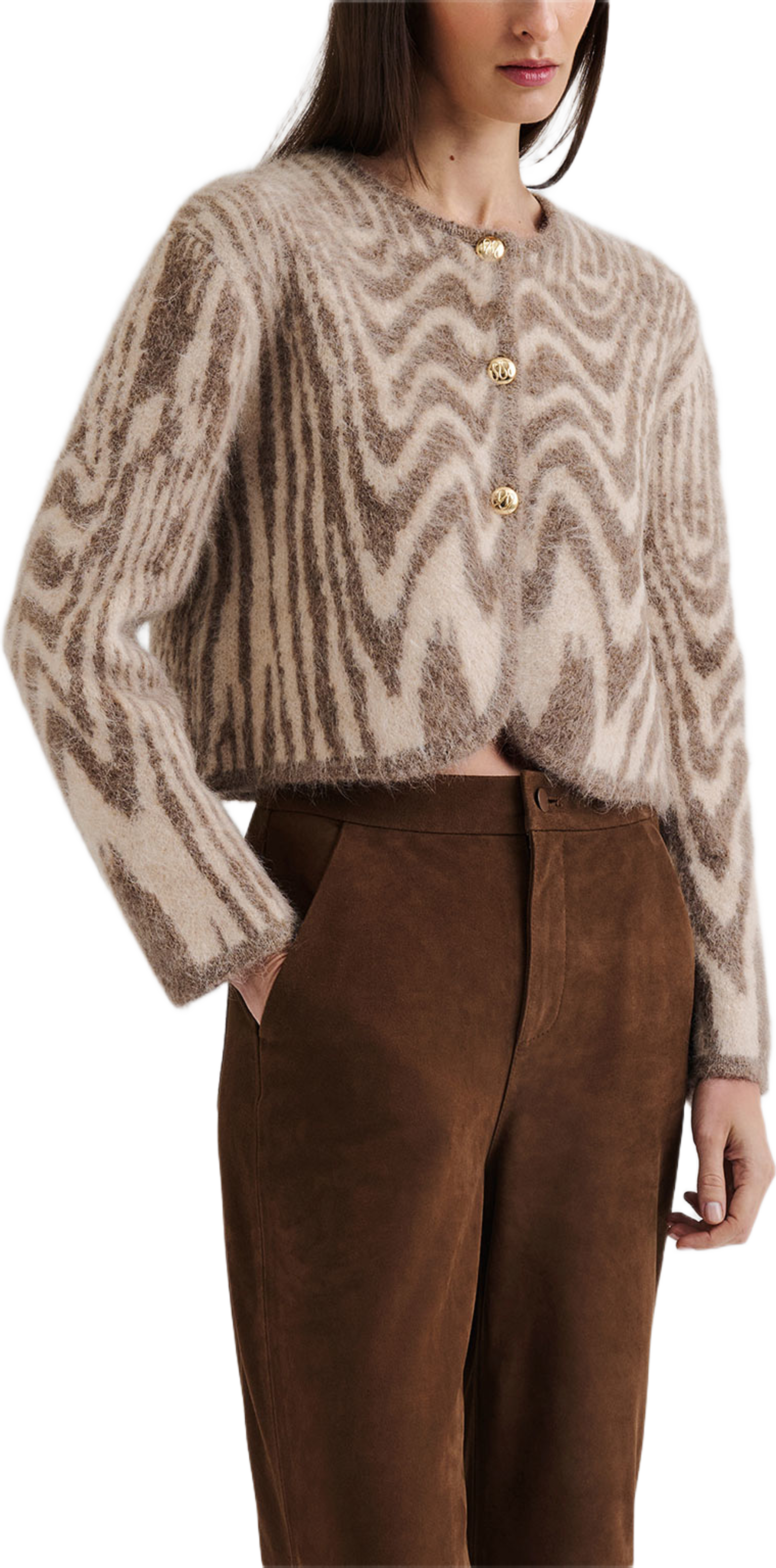 Malina Aislinn Alpaca Blend Cardigan, från Malina, i färgen Moire. Klicka för att öppna bilden i stort format
