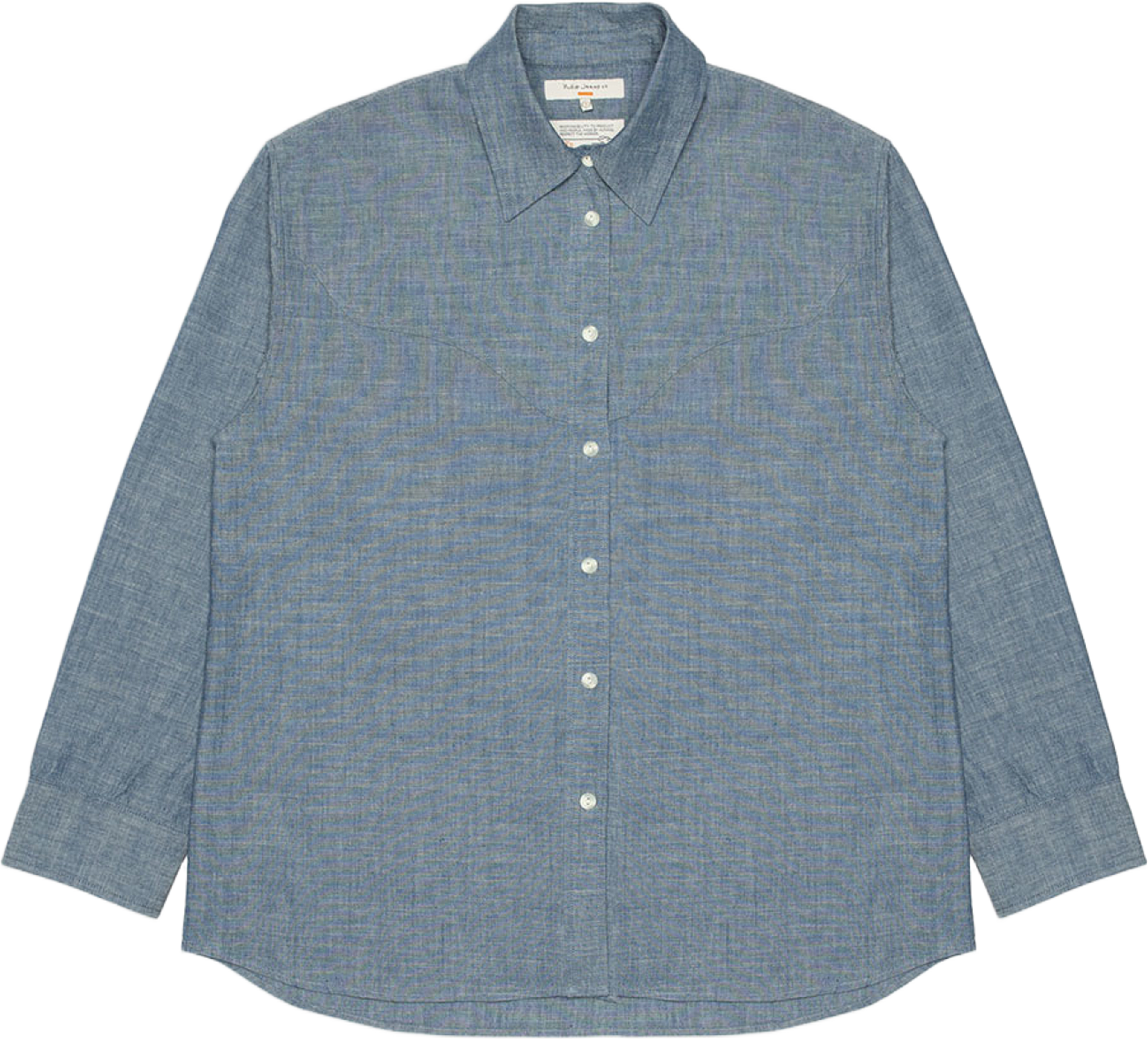 Daisy Chambray Western Shirt, från Nudie Jeans, i färgen Blue. Klicka för att öppna bilden i stort format