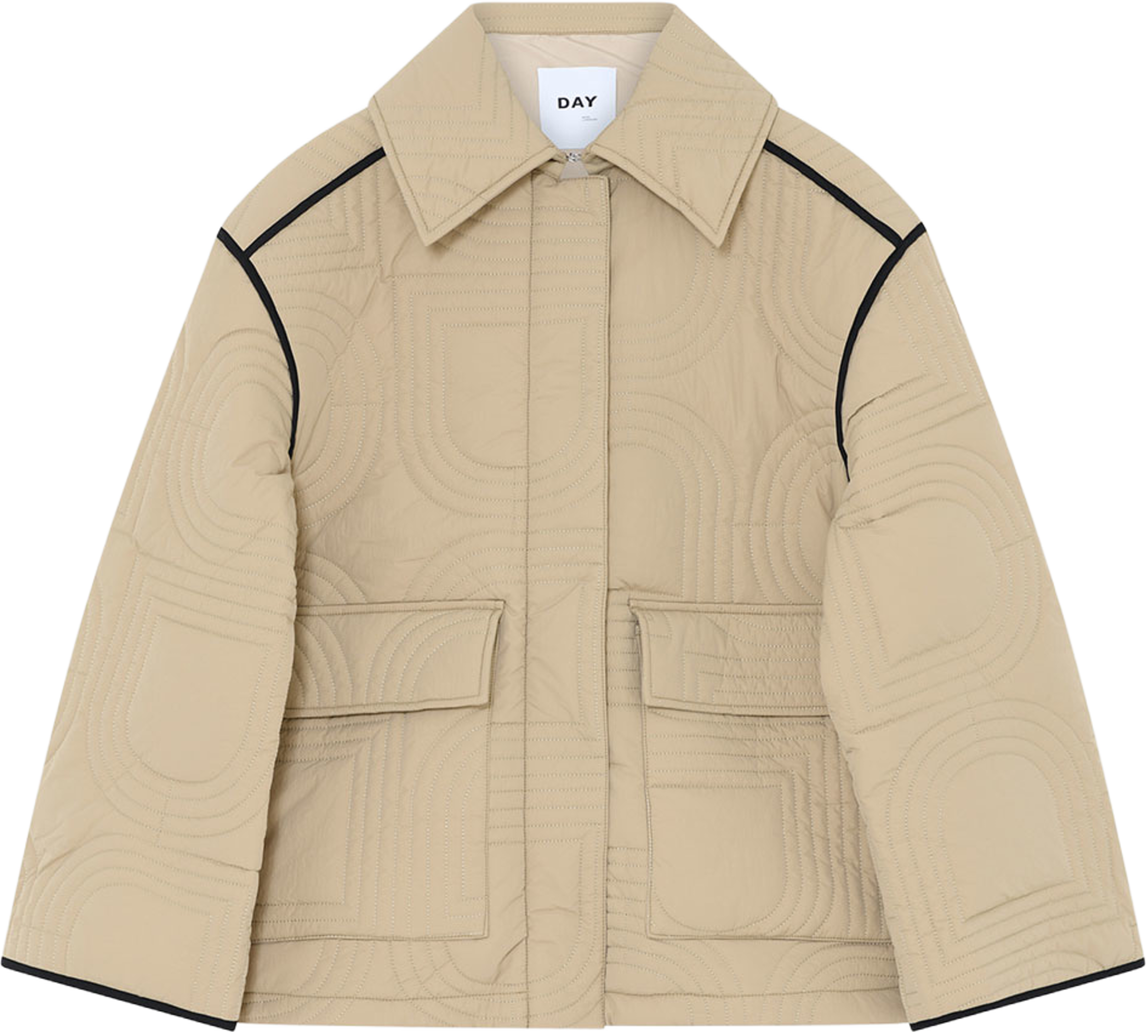 Merce - Rhombus Quilt Coat, från DAY Birger et Mikkelsen, i färgen Elmwood. Klicka för att öppna bilden i stort format