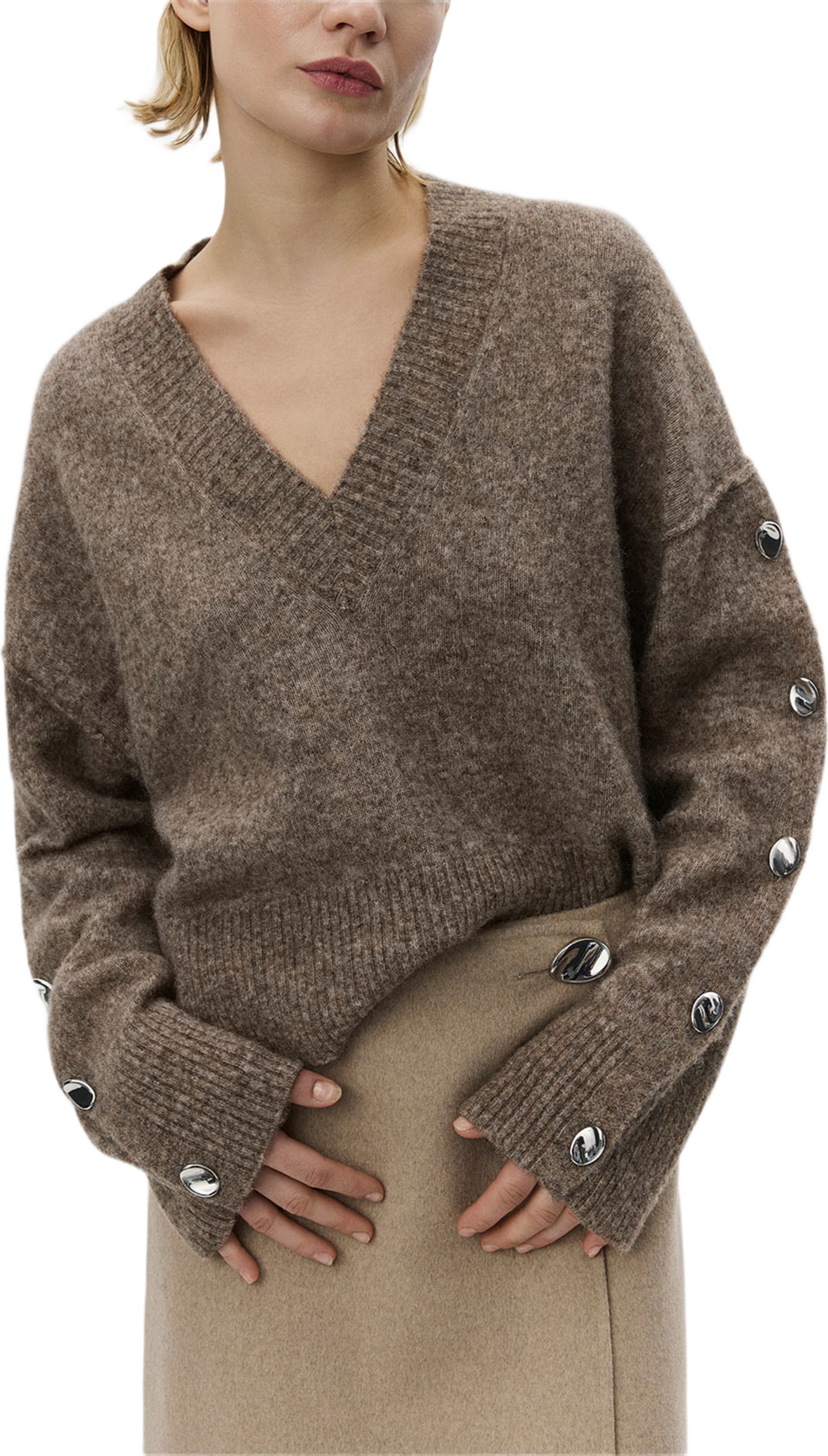 Solange - Cozy Days Jumper, från DAY Birger et Mikkelsen, i färgen Wren Melange. Klicka för att öppna bilden i stort format