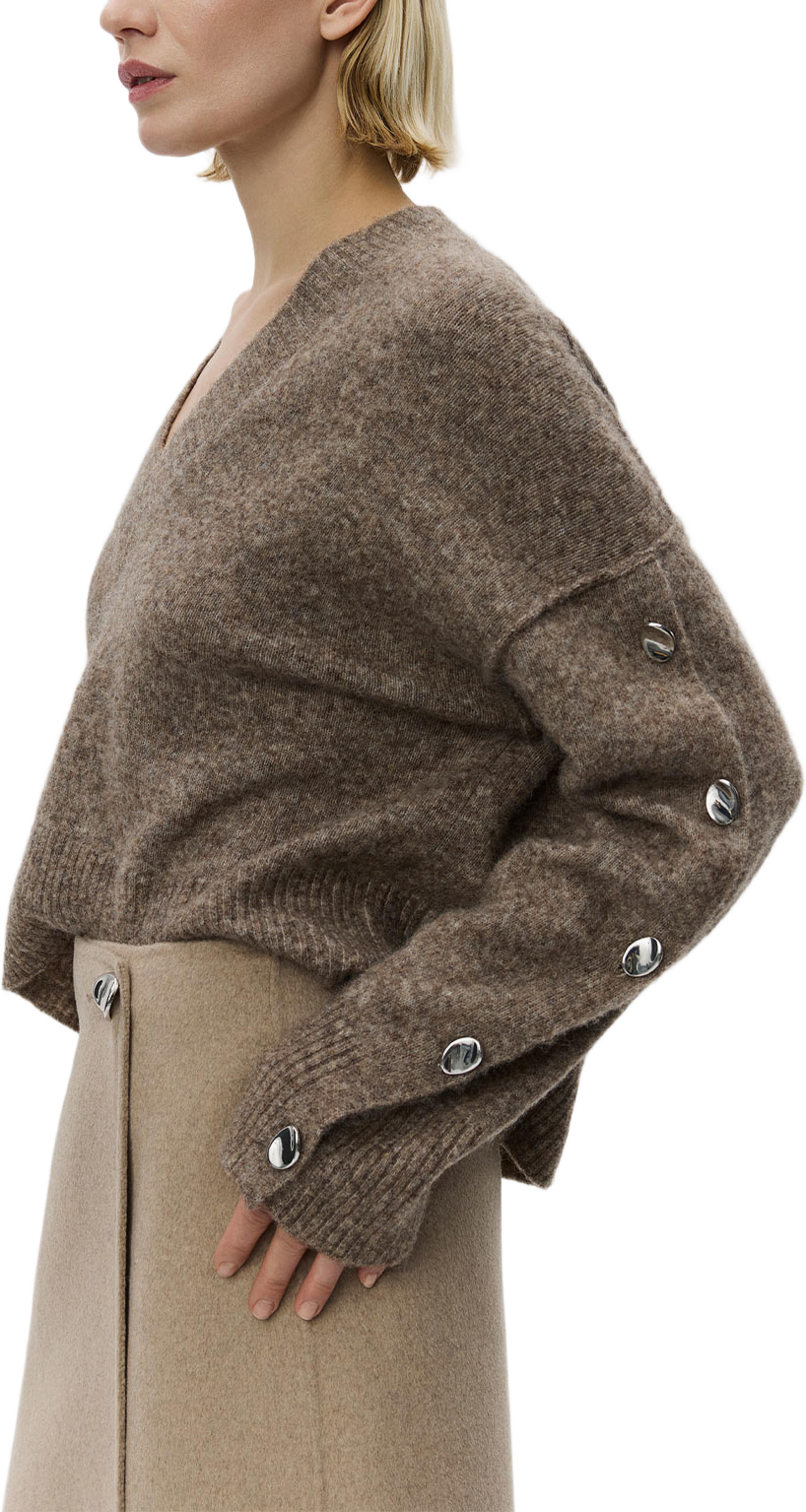 Solange - Cozy Days Jumper, från DAY Birger et Mikkelsen, i färgen Wren Melange. Klicka för att öppna bilden i stort format