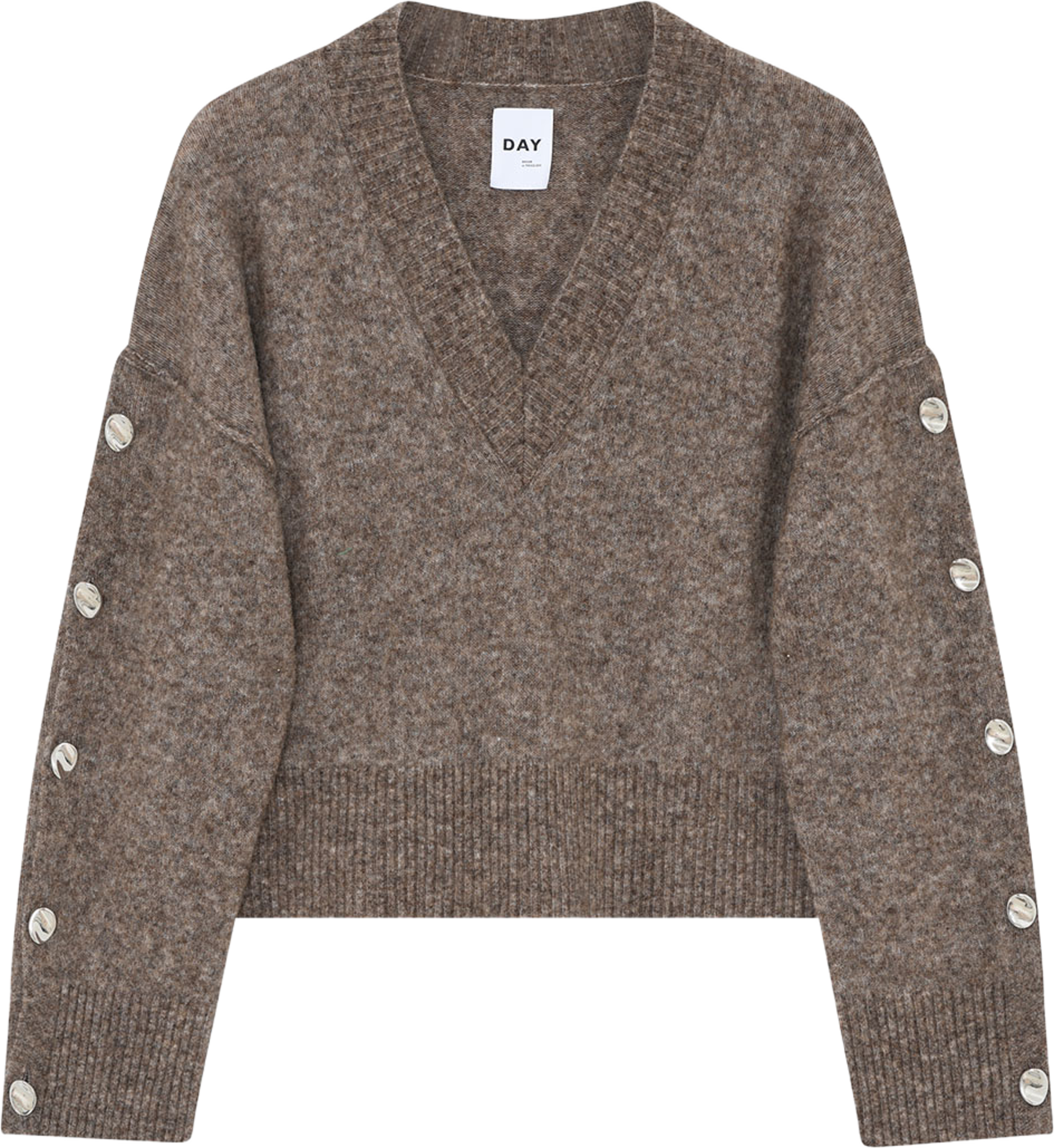 Solange - Cozy Days Jumper, från DAY Birger et Mikkelsen, i färgen Wren Melange. Klicka för att öppna bilden i stort format