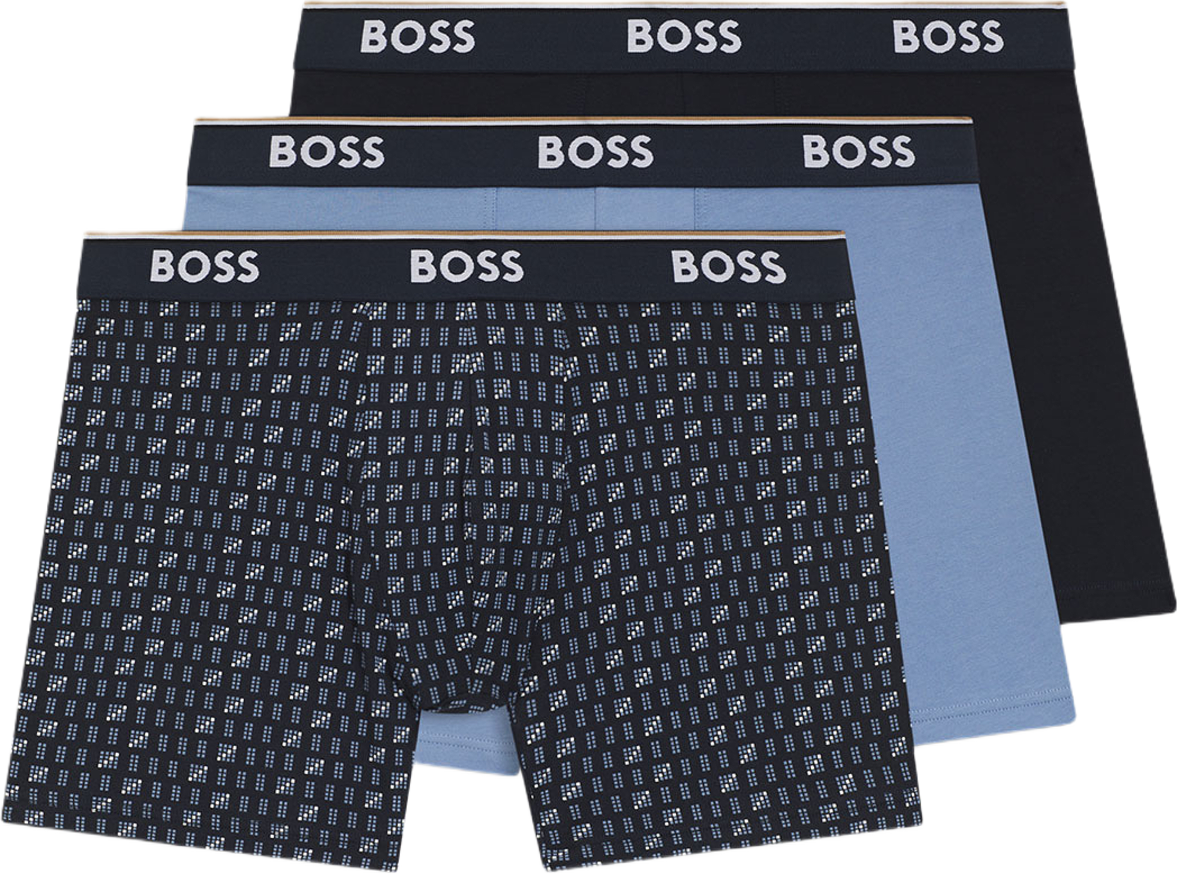 BoxerBr 3P Power Des, från BOSS, i färgen Open Blue. Klicka för att öppna bilden i stort format