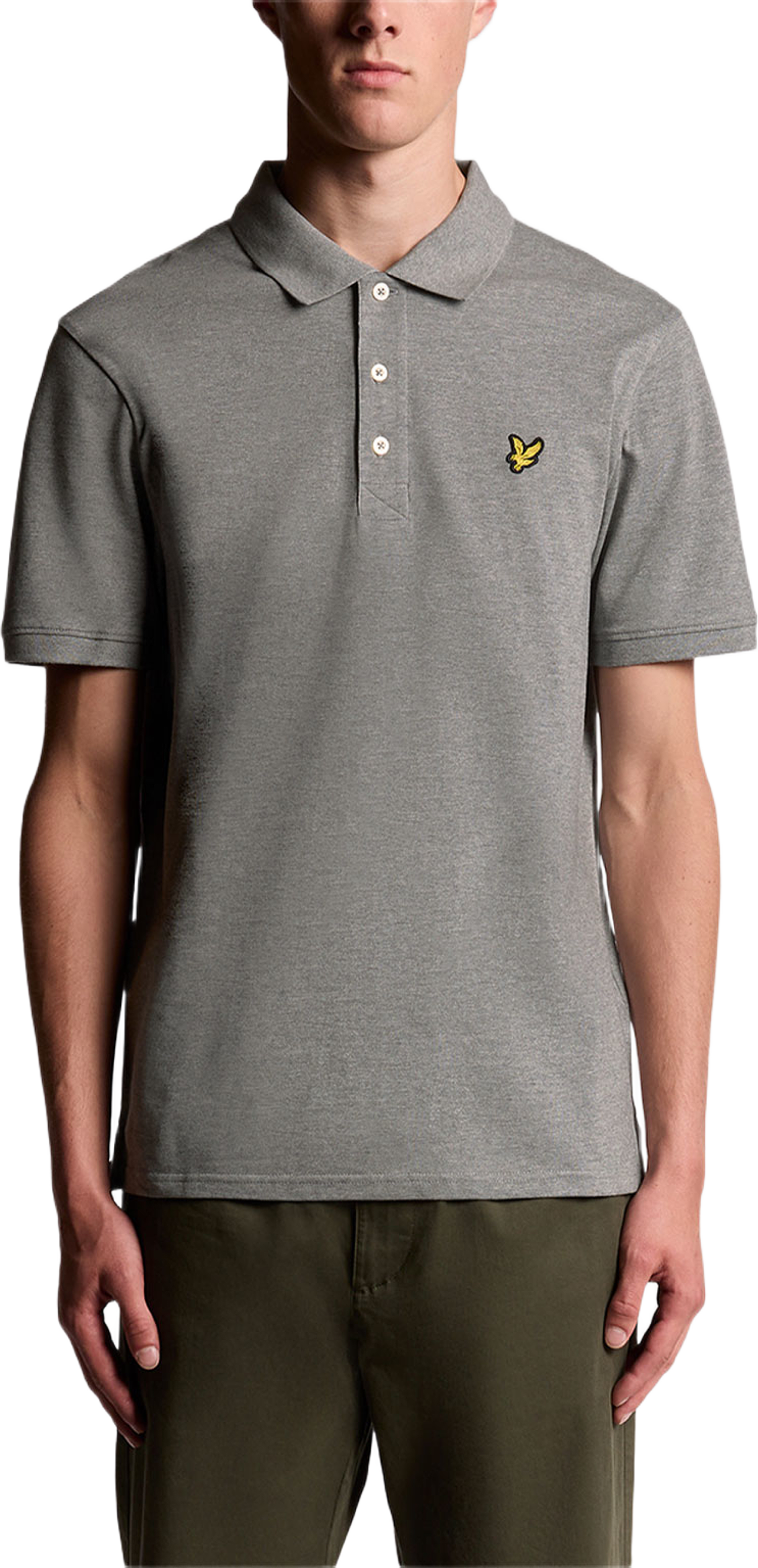 Plain Polo Shirt, från Lyle & Scott, i färgen Mid Grey Marl. Klicka för att öppna bilden i stort format