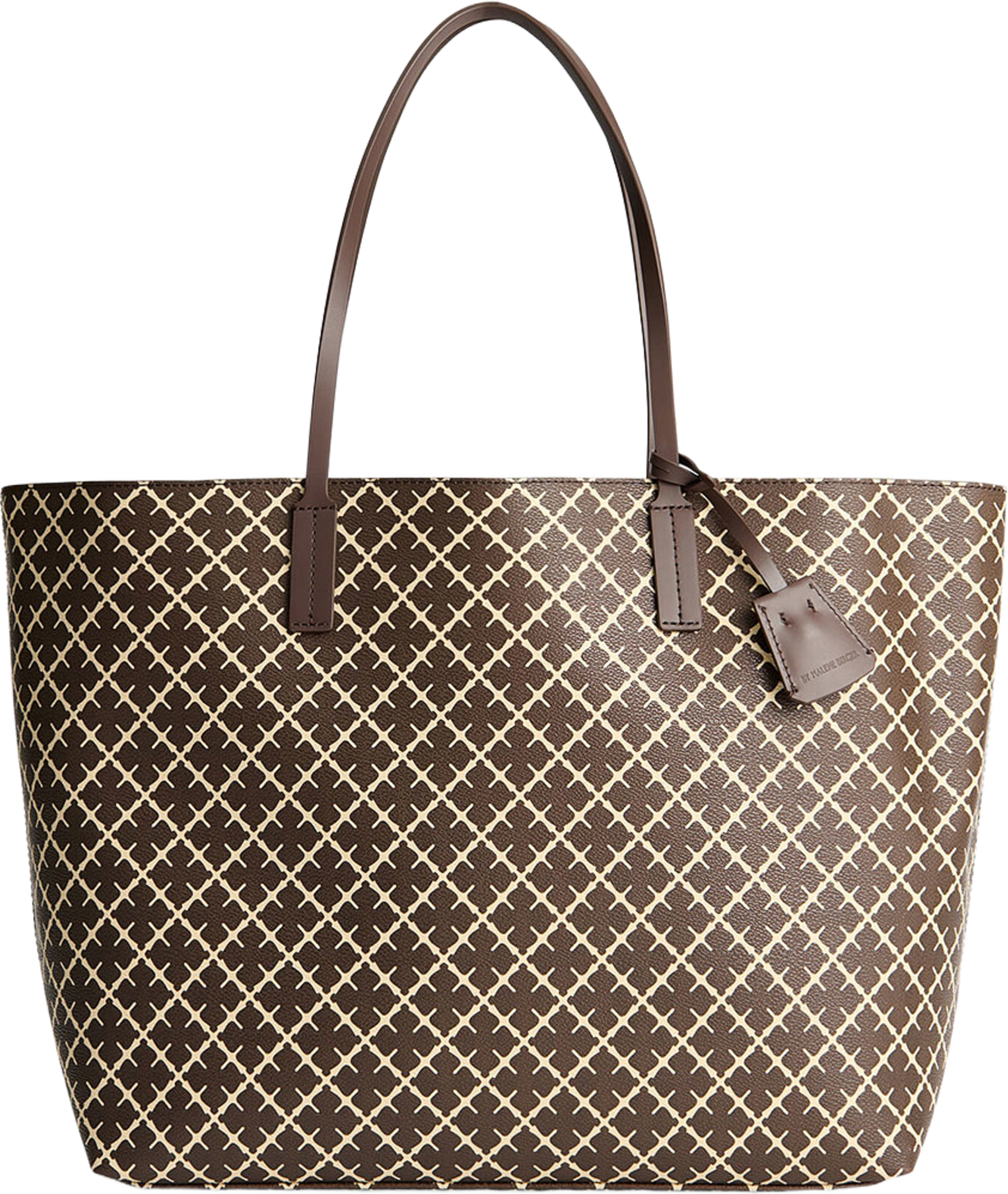 Abi mönstrad toteväska, från By Malene Birger, i färgen Warm Brown. Klicka för att öppna bilden i stort format