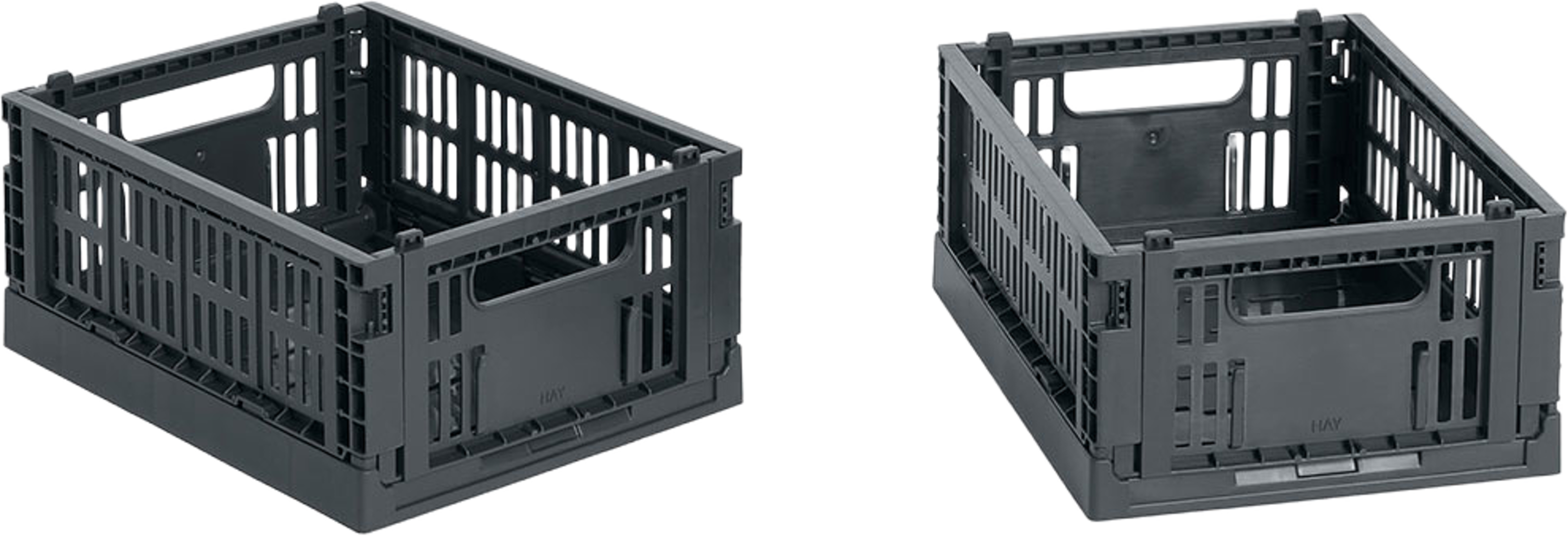 HAY Colour Crate Mini Set of 2 Charcoal, från HAY, i färgen Charcoal. Klicka för att öppna bilden i stort format
