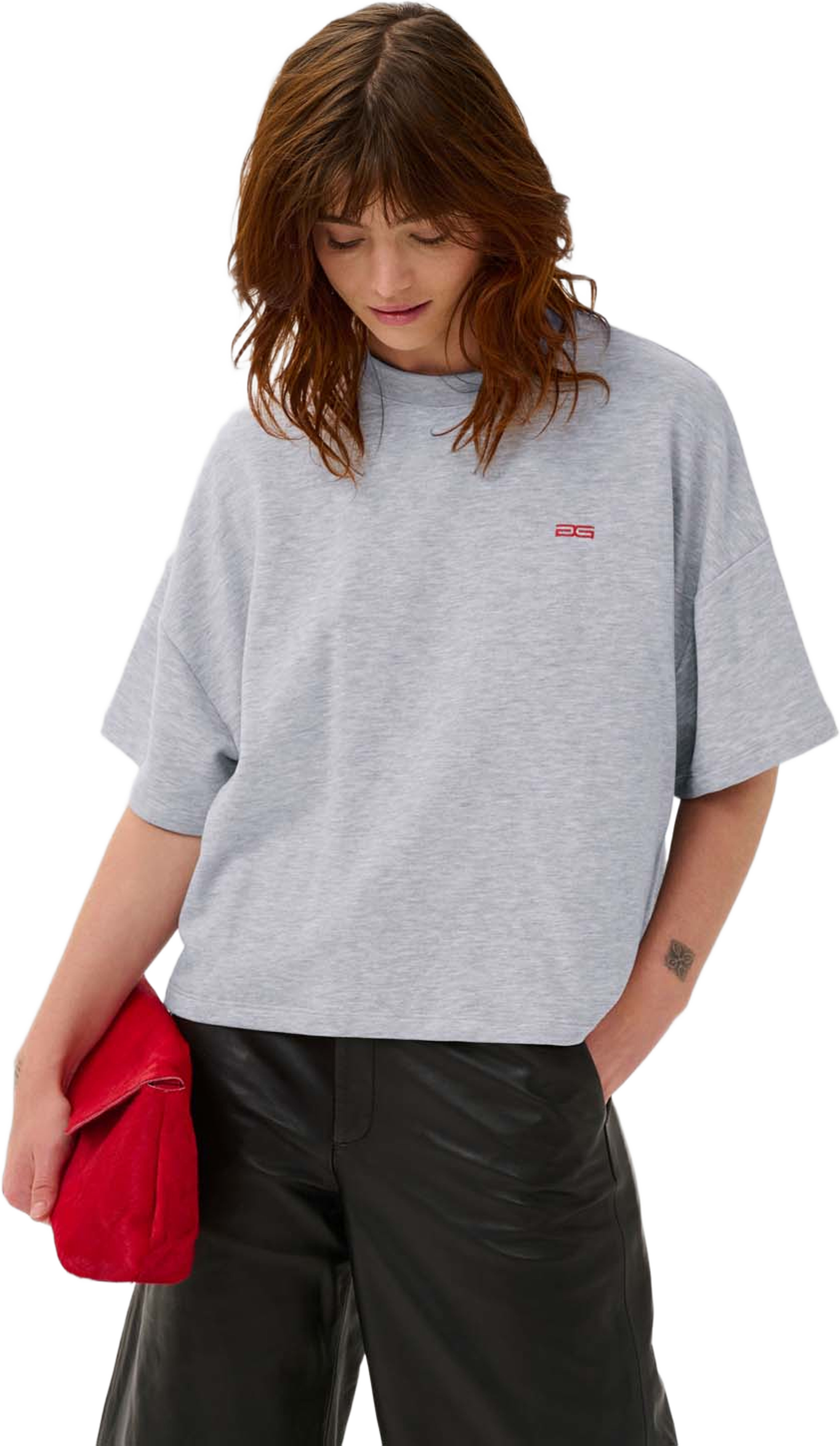 GZgilsa sweat tee, från Gestuz, i färgen Ultra Light Grey Mélange. Klicka för att öppna bilden i stort format