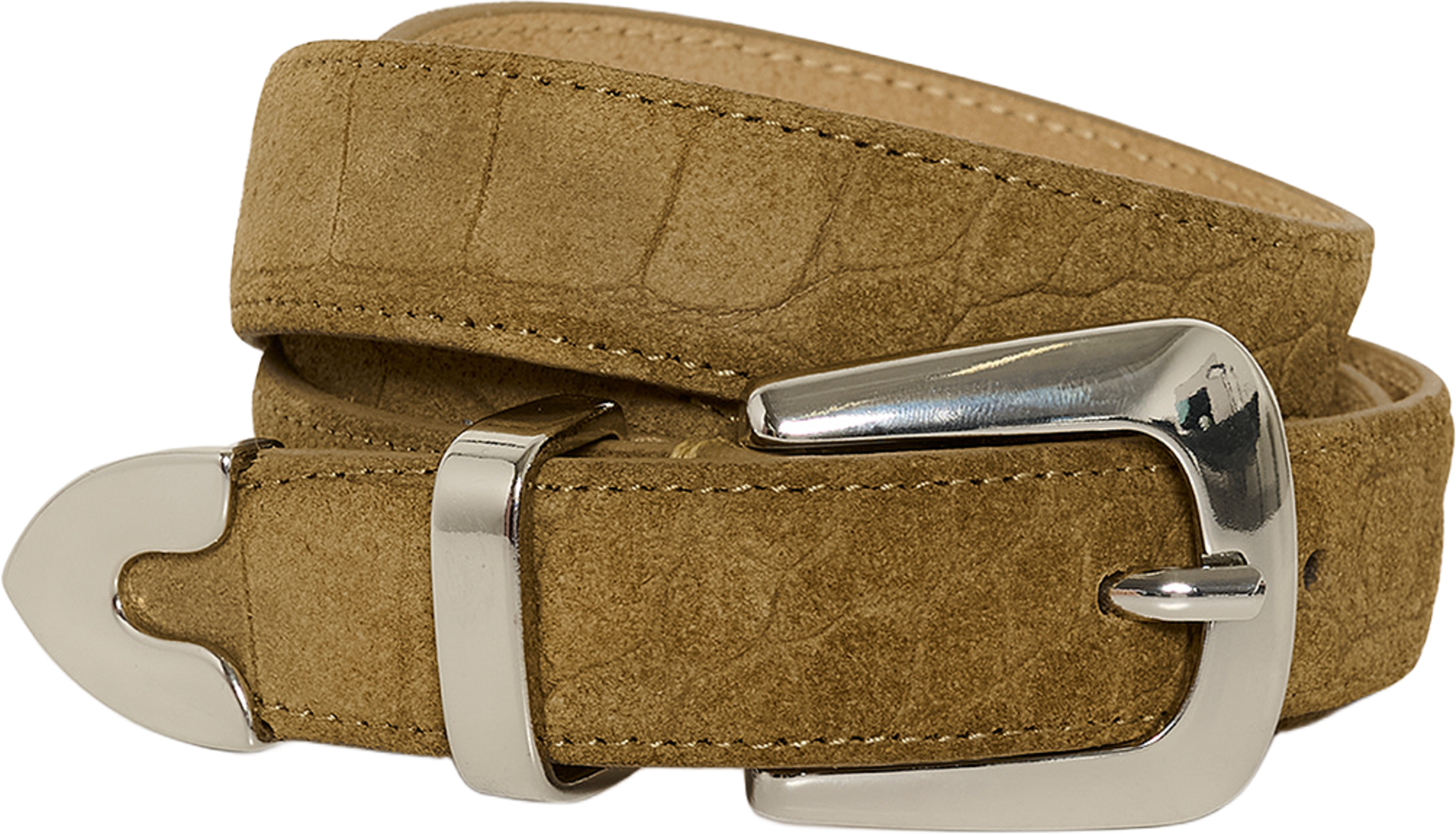 Suva S Croco Belt, från Gestuz, i färgen Ermine. Klicka för att öppna bilden i stort format