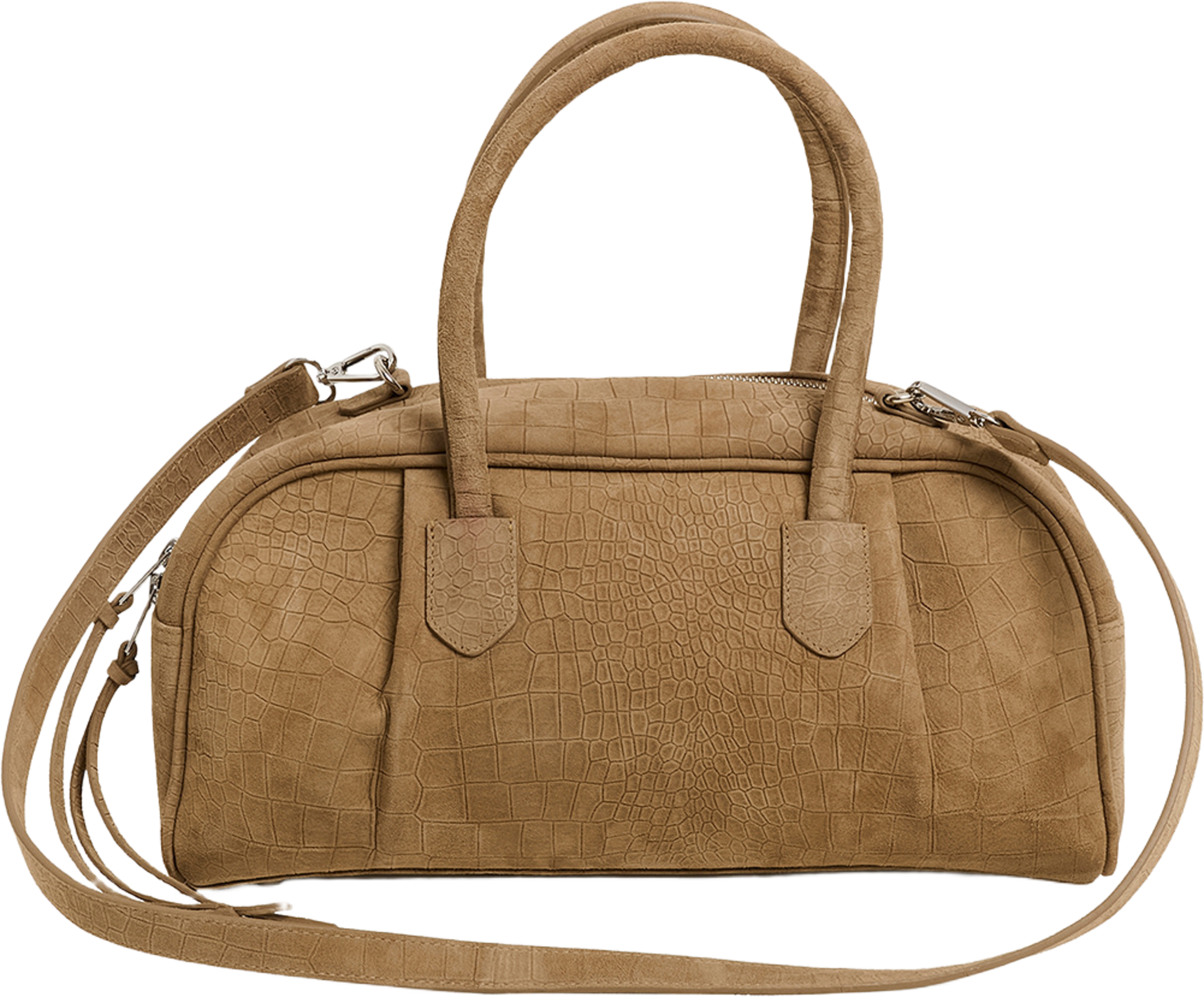 Alex S Croco Bowling Bag, från Gestuz, i färgen Ermine. Klicka för att öppna bilden i stort format