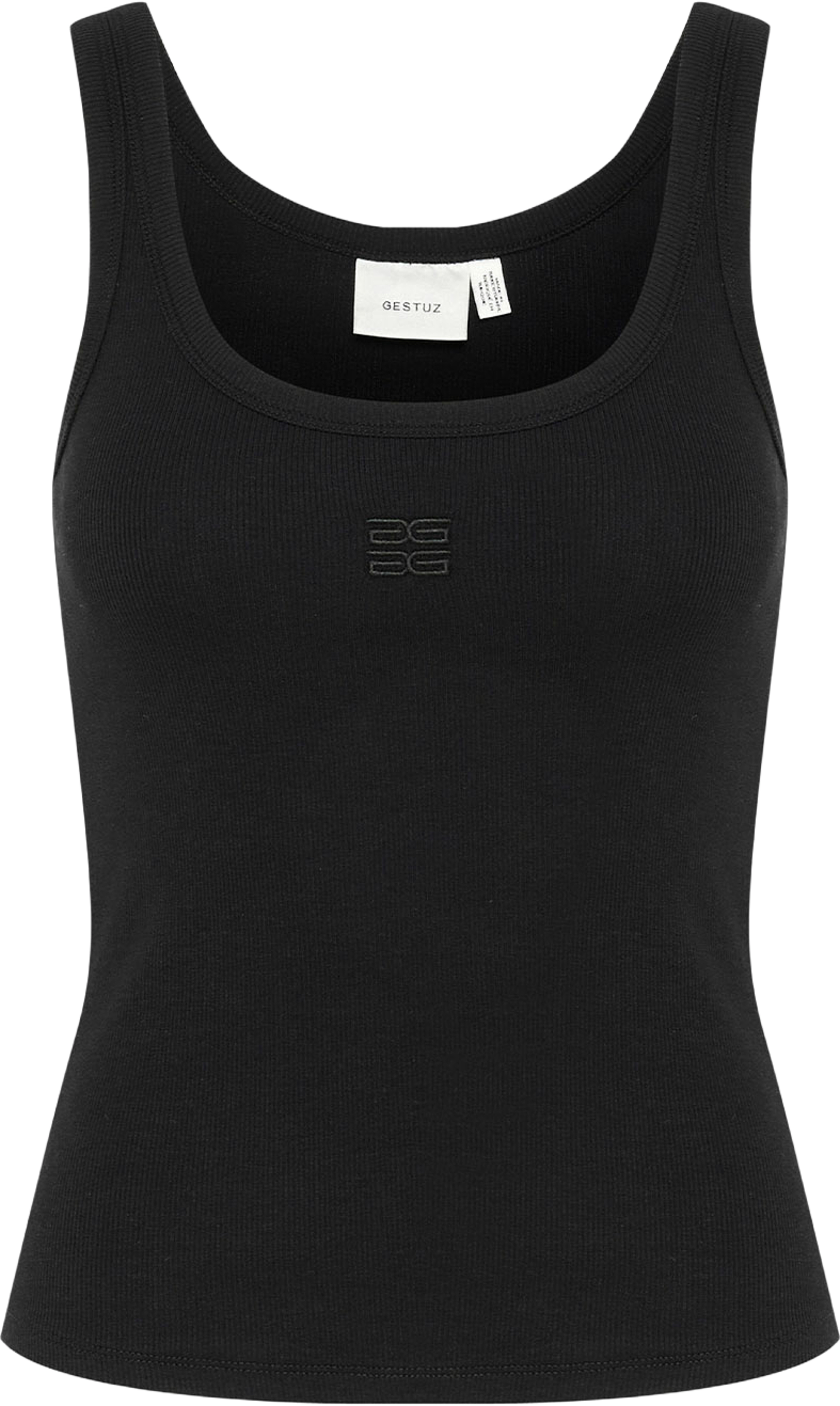 Drew Logo Top 2.0, från Gestuz, i färgen Black. Klicka för att öppna bilden i stort format