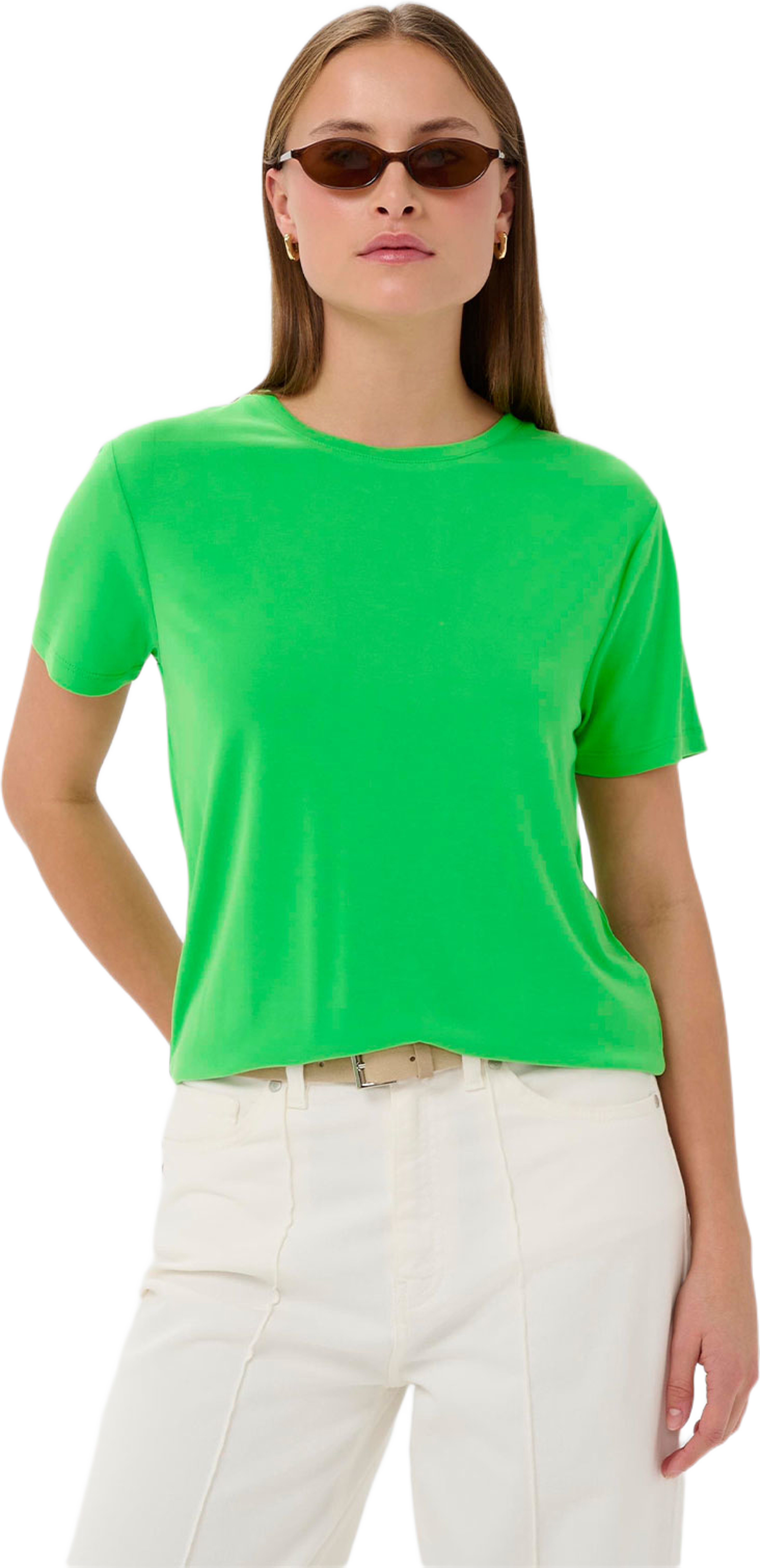 SLColumbine Crew-Neck T-Shirt, från Soaked In Luxury, i färgen Vibrant Green. Klicka för att öppna bilden i stort format