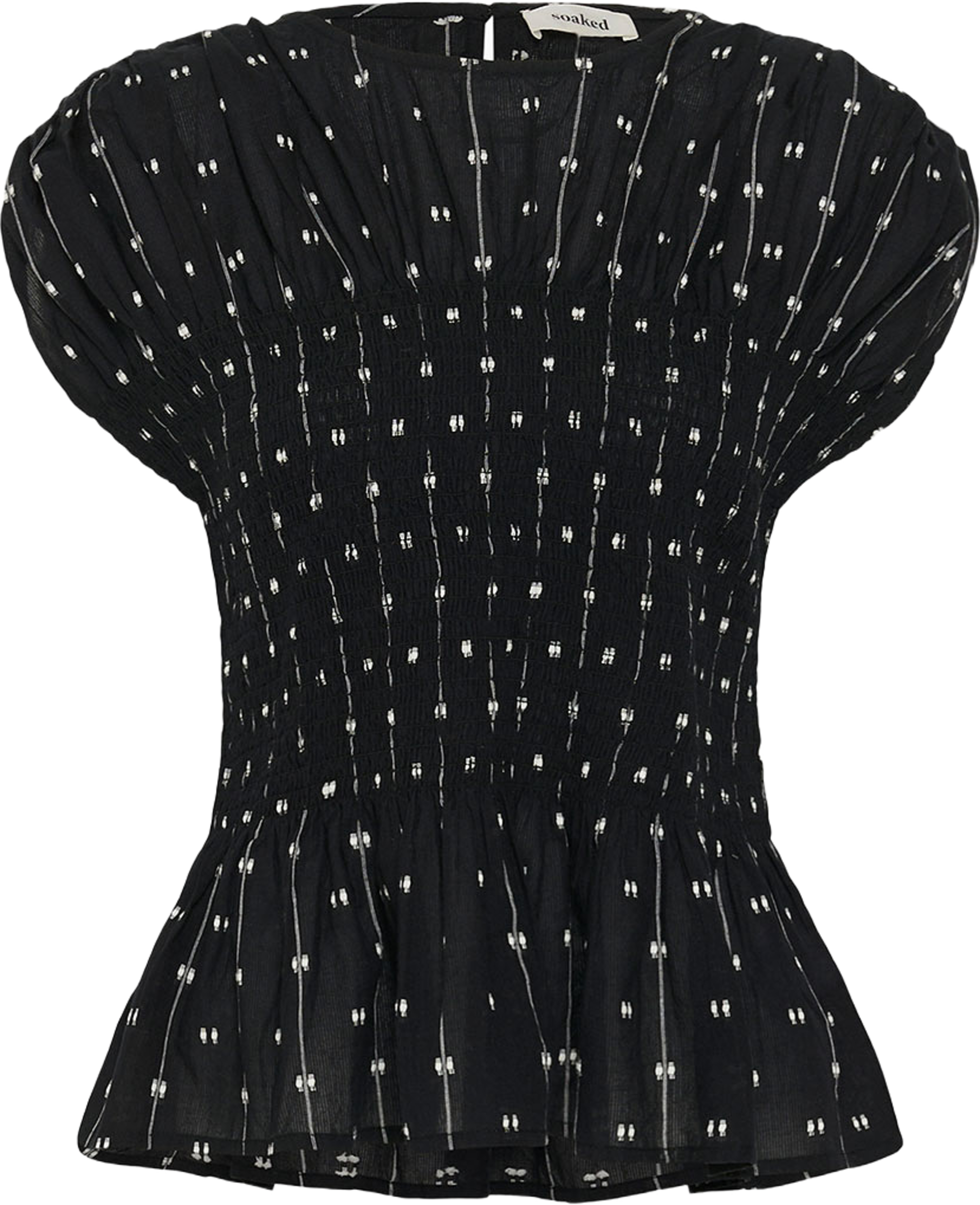 SLAmelie Blouse, från Soaked In Luxury, i färgen Black W White Dobby. Klicka för att öppna bilden i stort format