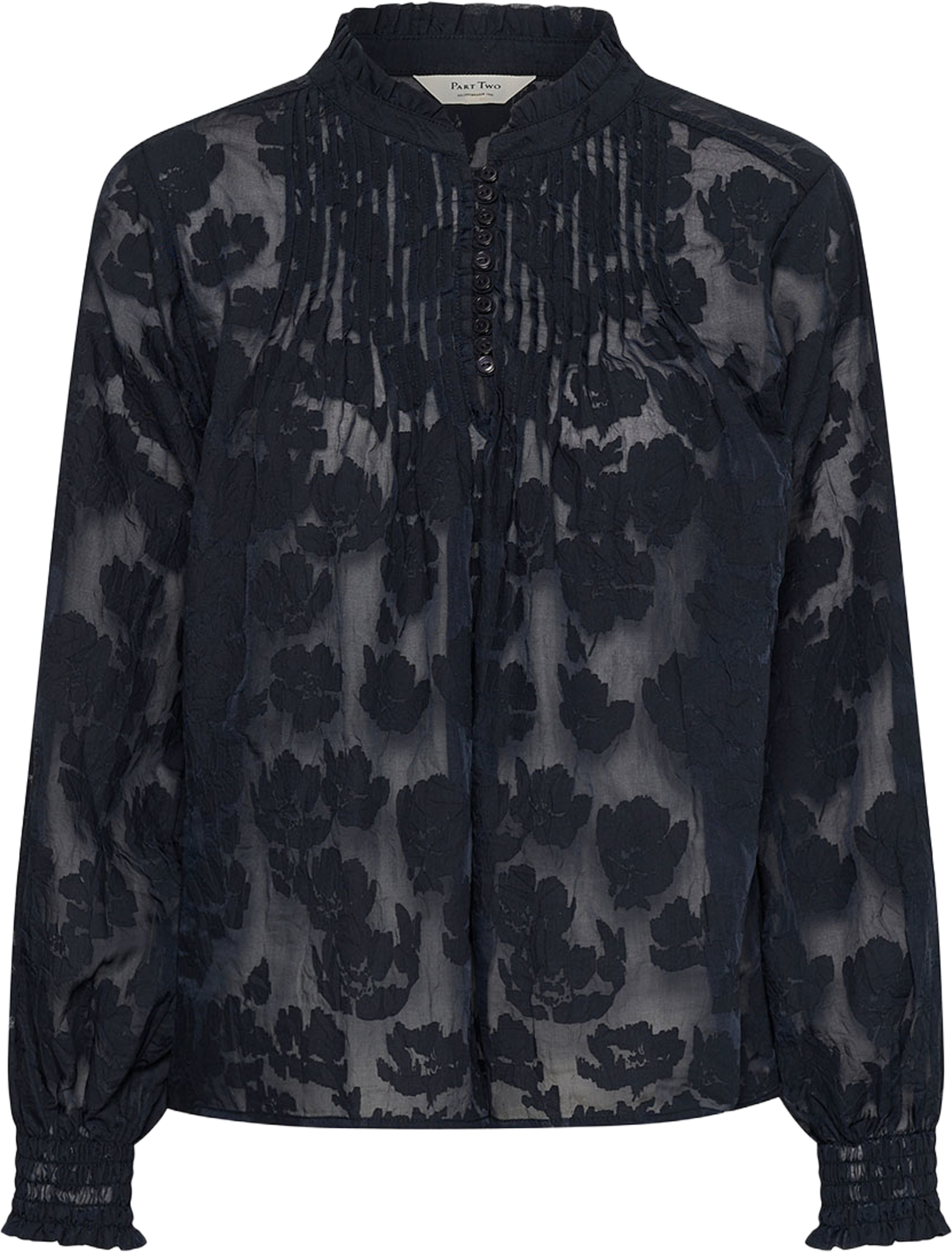 Zayan BL, från Part Two, i färgen Dark Navy Blurred Flower. Klicka för att öppna bilden i stort format