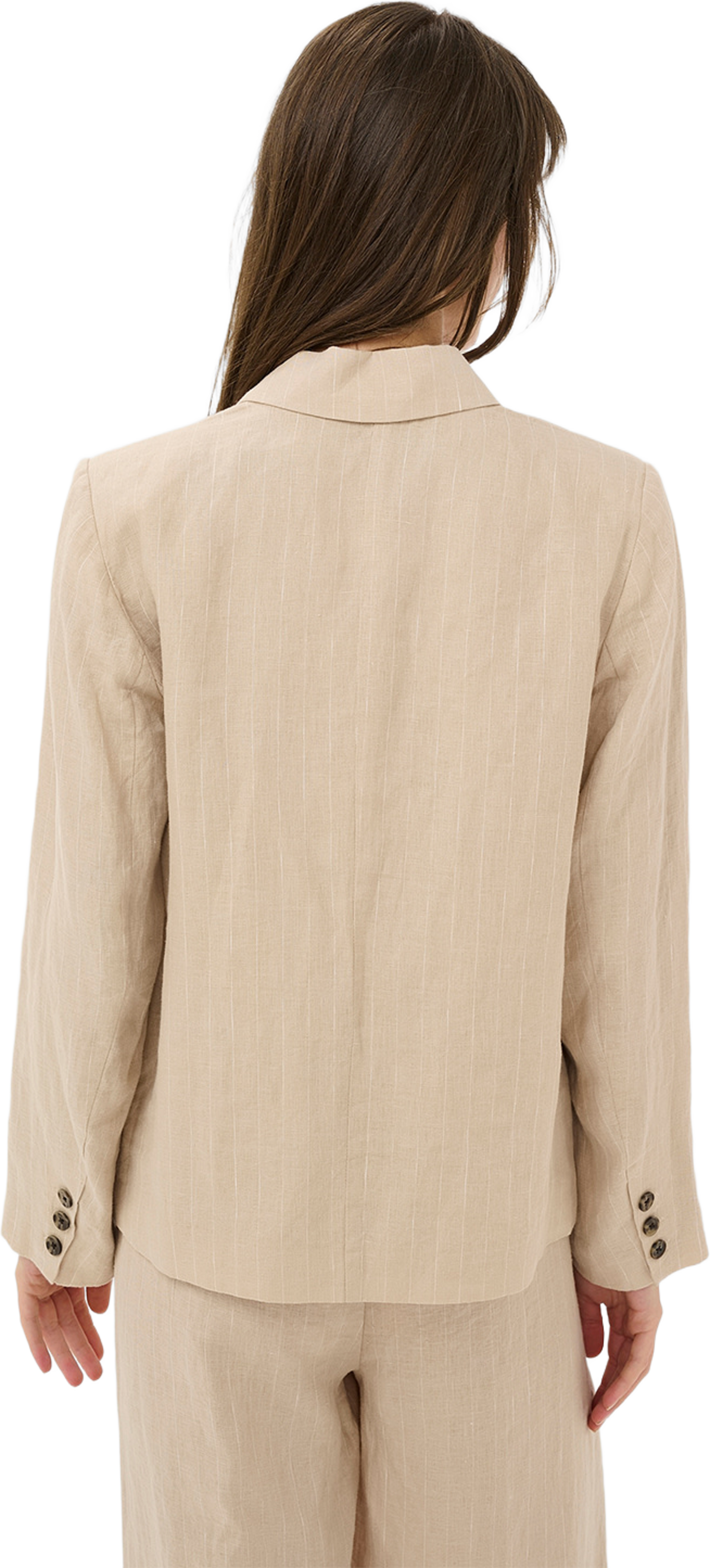 Alita BZ Jacket, från Part Two, i färgen Neutral Pinstripe. Klicka för att öppna bilden i stort format