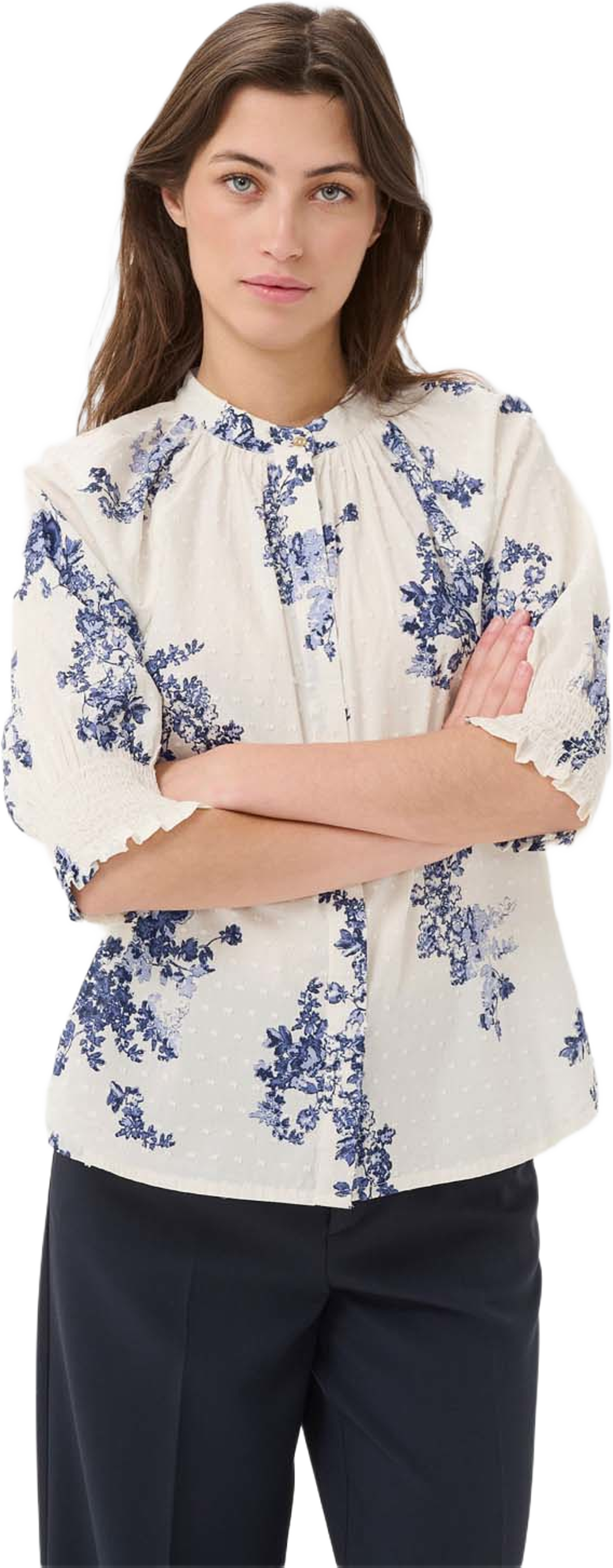 AlmerasPW Shirt, från Part Two, i färgen Blue Shadow Flower Print. Klicka för att öppna bilden i stort format