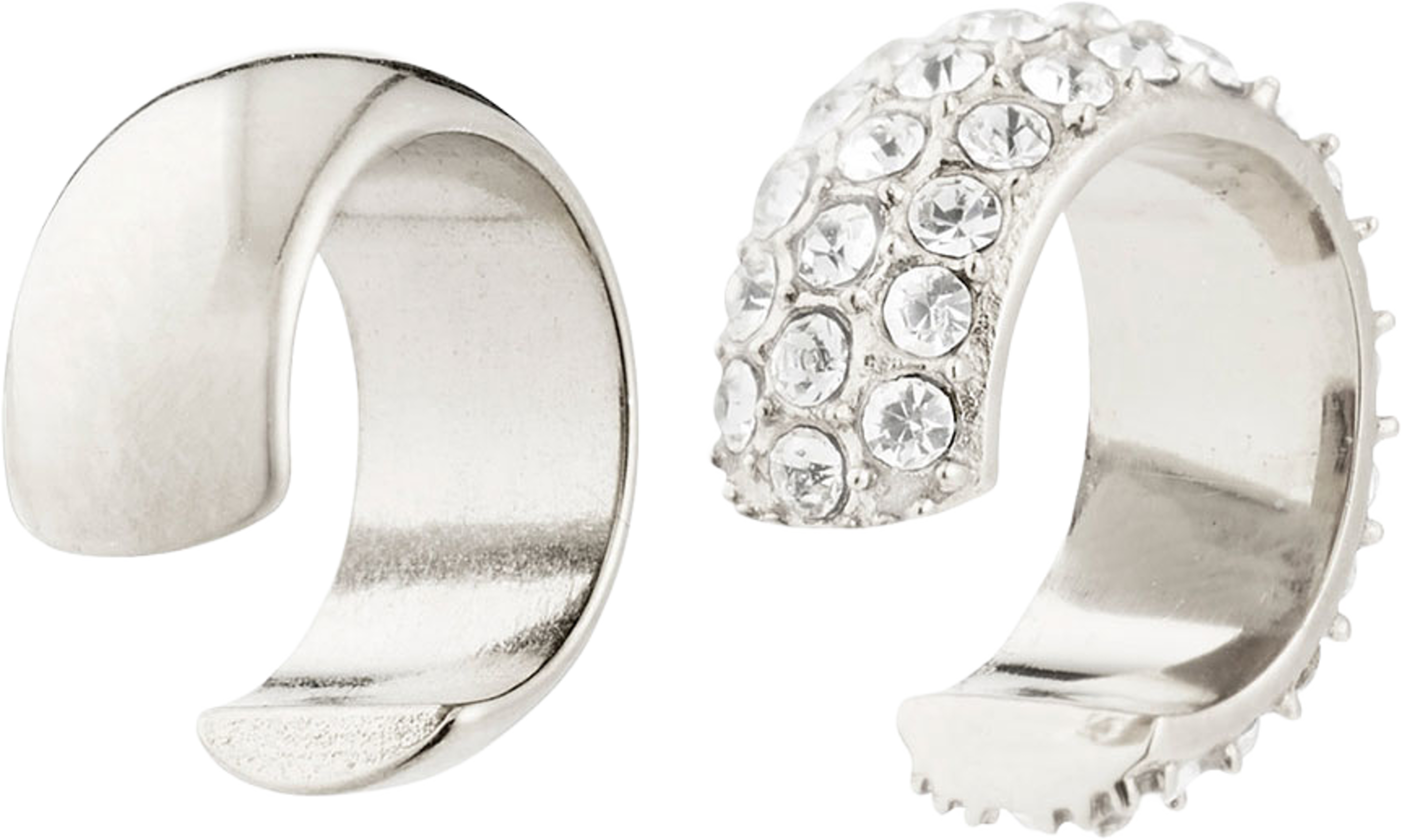 HUDSYN ear cuff, 2-in-1 set, silver-plated, från Pilgrim, i färgen Silver Plated. Klicka för att öppna bilden i stort format