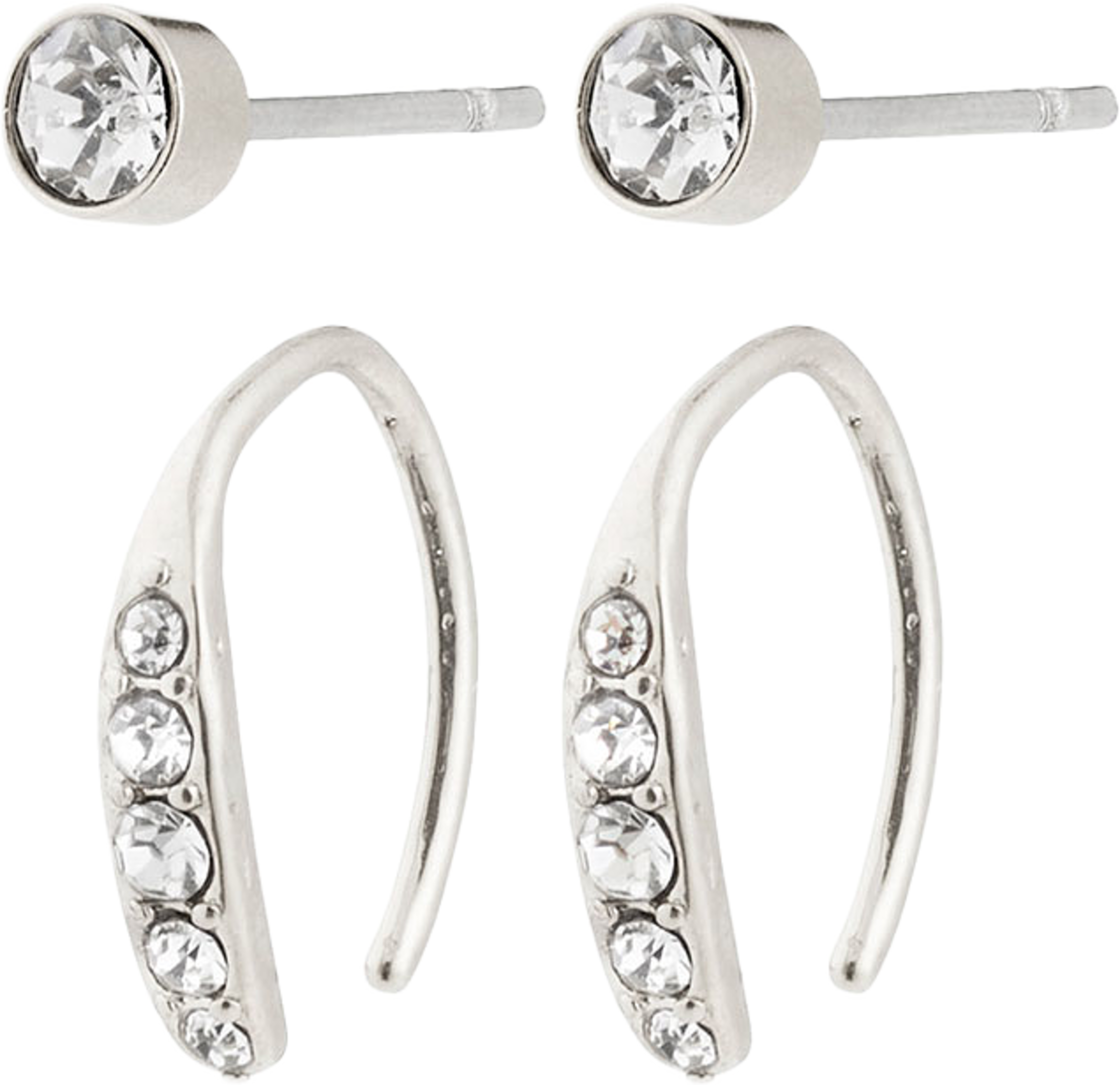 GIONNI earrings silver-plated, från Pilgrim, i färgen Silver Plated. Klicka för att öppna bilden i stort format