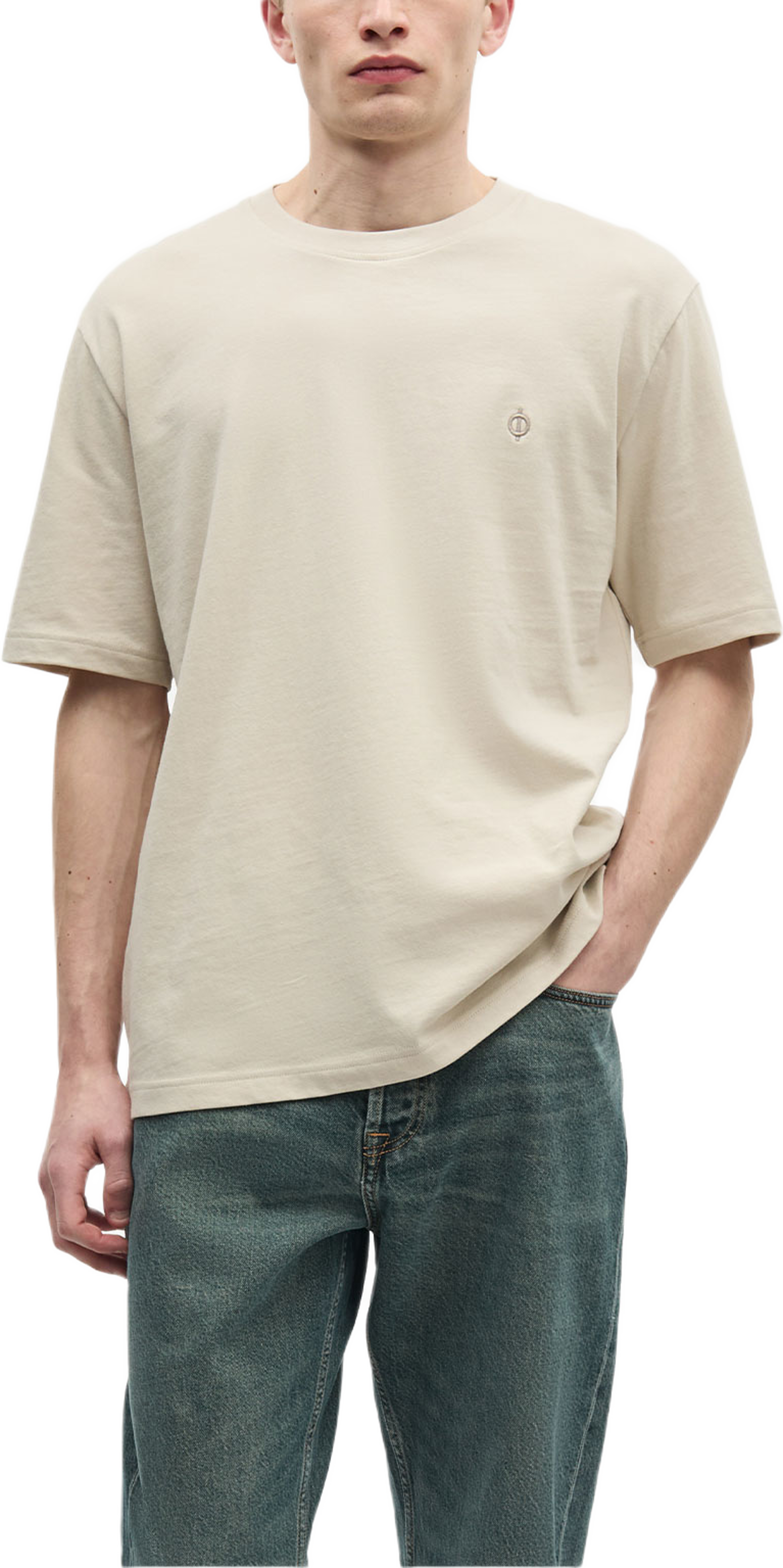 Saotto t-shirt 11415, från SAMSOE SAMSOE, i färgen Oatmeal. Klicka för att öppna bilden i stort format