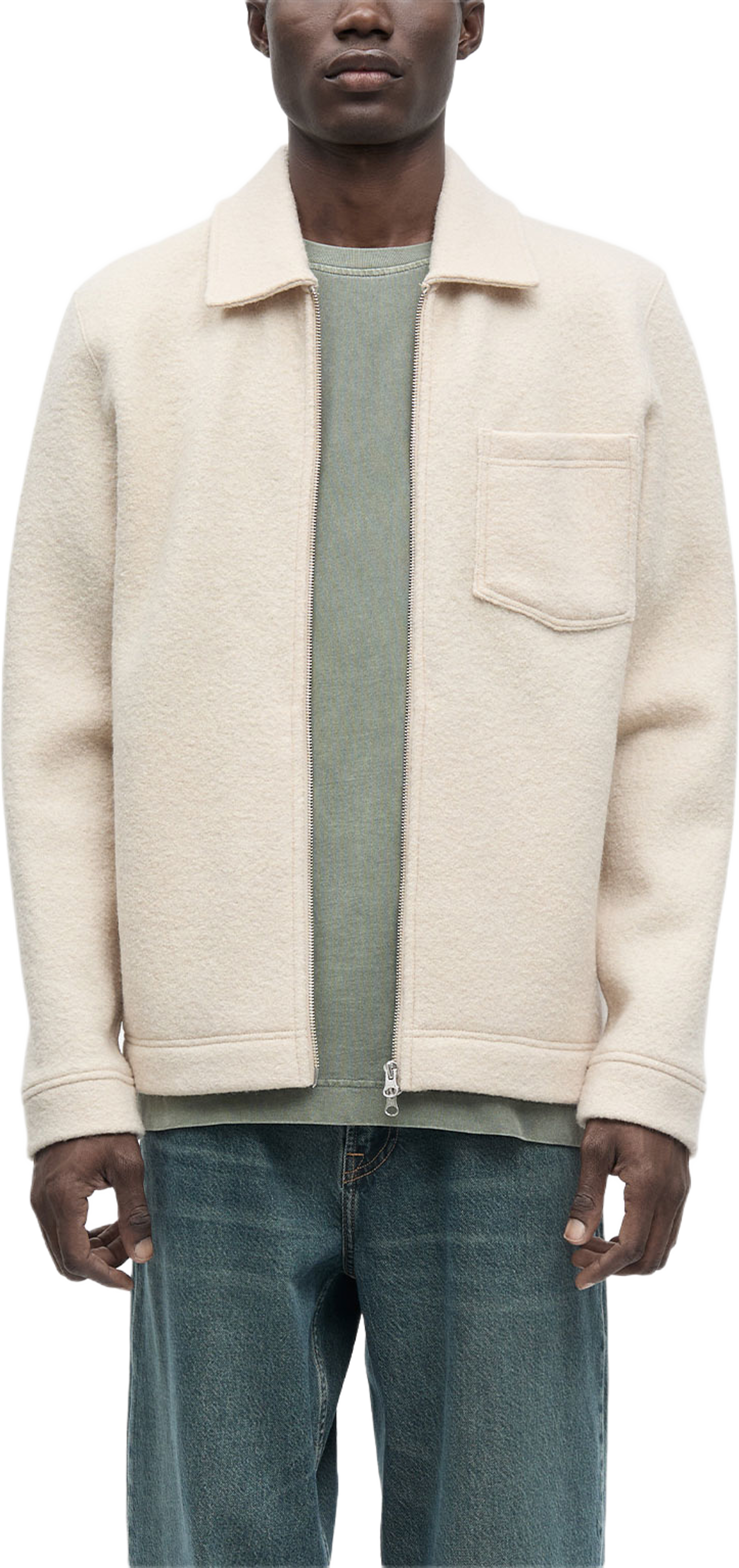 Hannes Full Zip, från SAMSOE SAMSOE, i färgen Oatmeal. Klicka för att öppna bilden i stort format