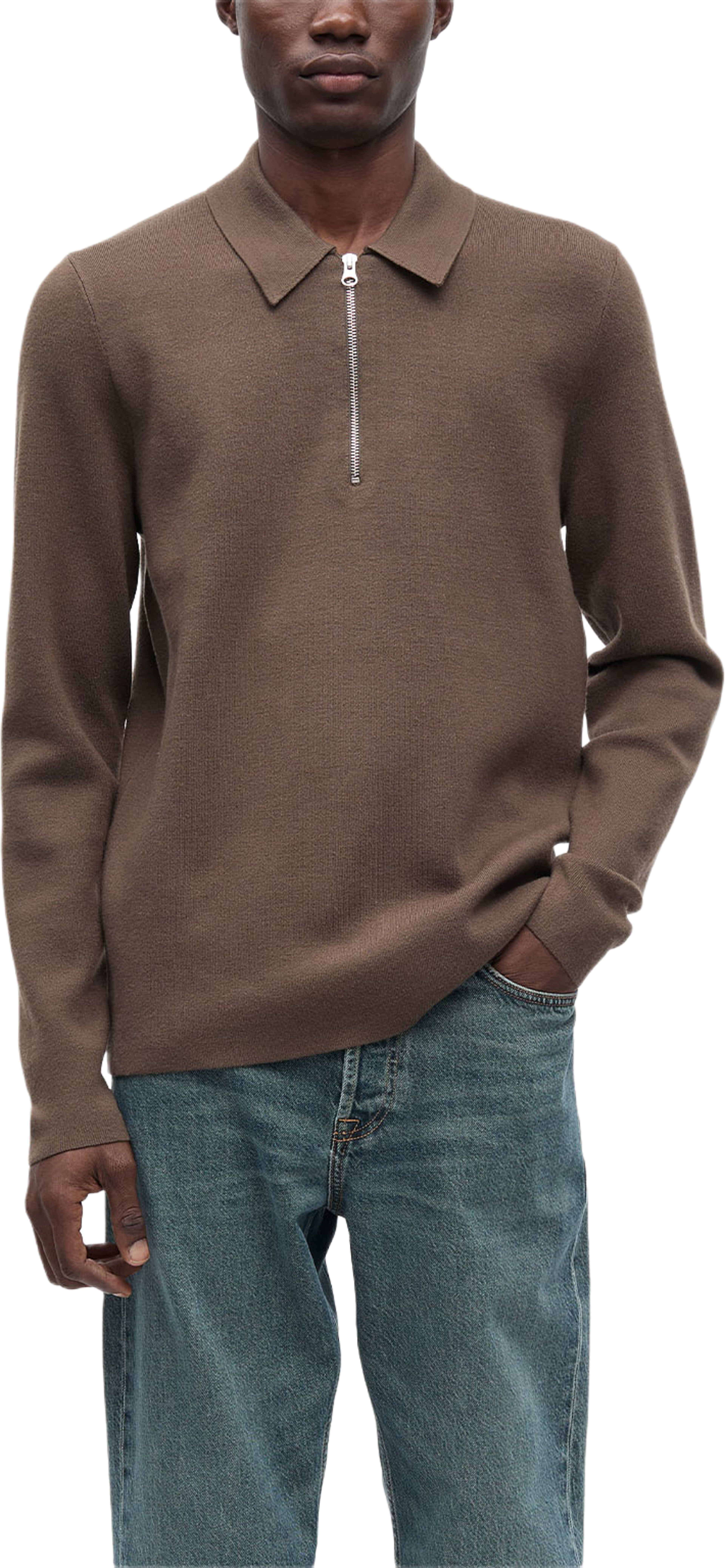 GUNA HALF ZIP 10490, från SAMSOE SAMSOE, i färgen Canteen. Klicka för att öppna bilden i stort format