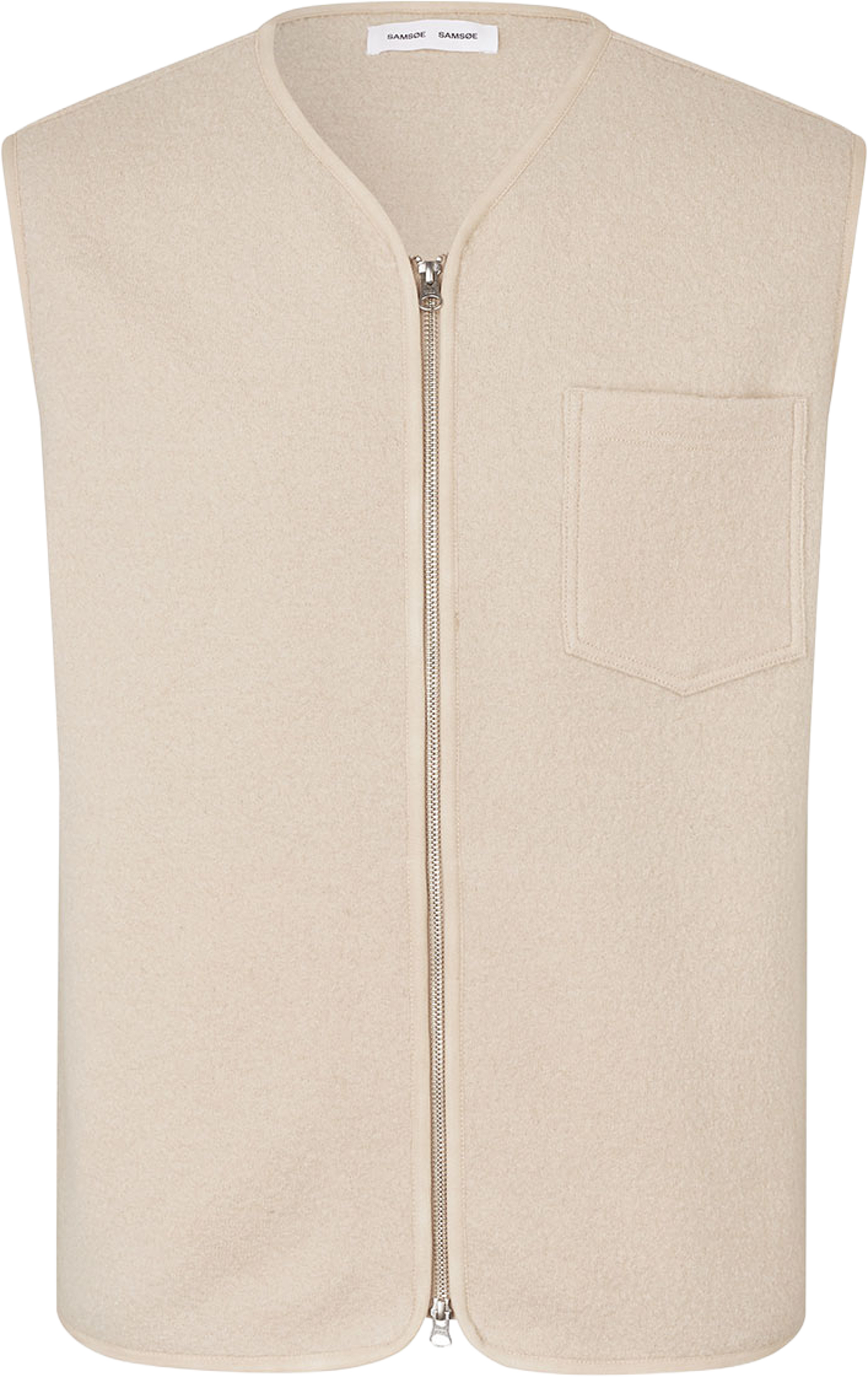 Sahannes Vest 14612, från SAMSOE SAMSOE, i färgen Oatmeal. Klicka för att öppna bilden i stort format