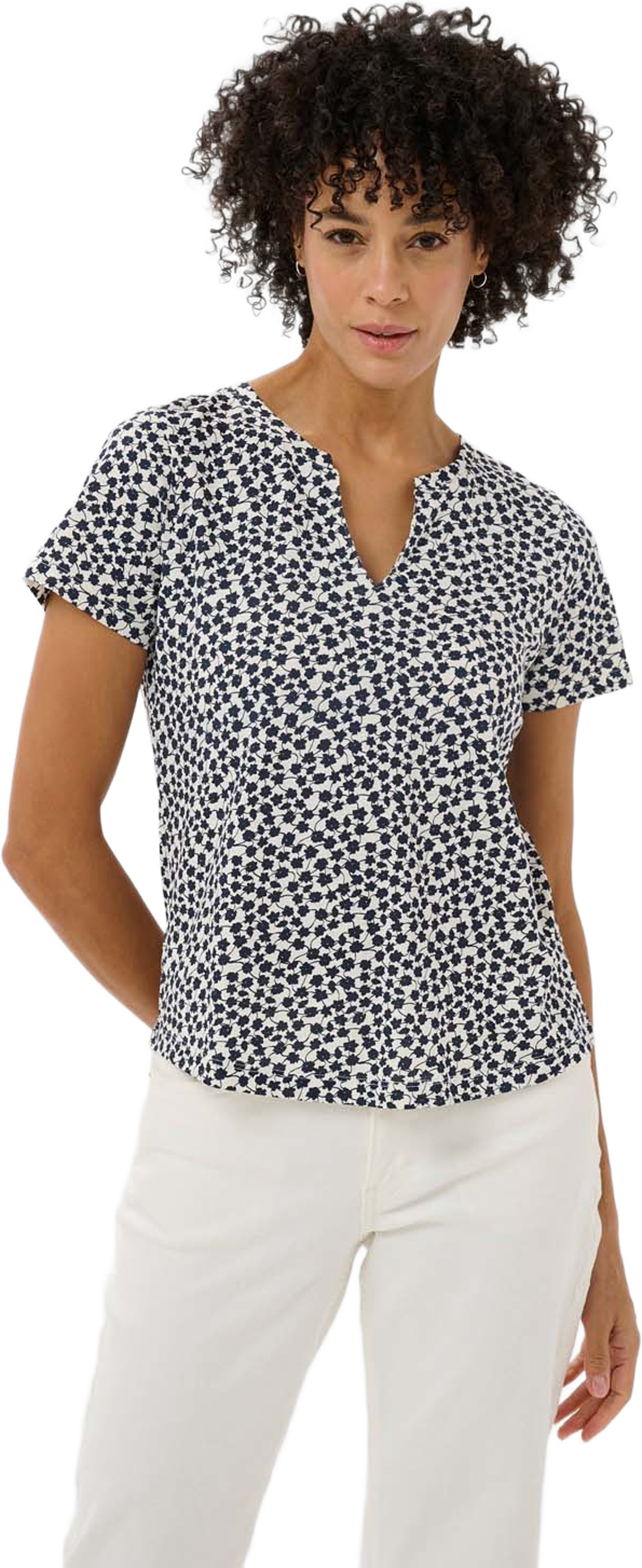 GesinasPW TShirt, från Part Two, i färgen Navy Mini Grid Flower. Klicka för att öppna bilden i stort format