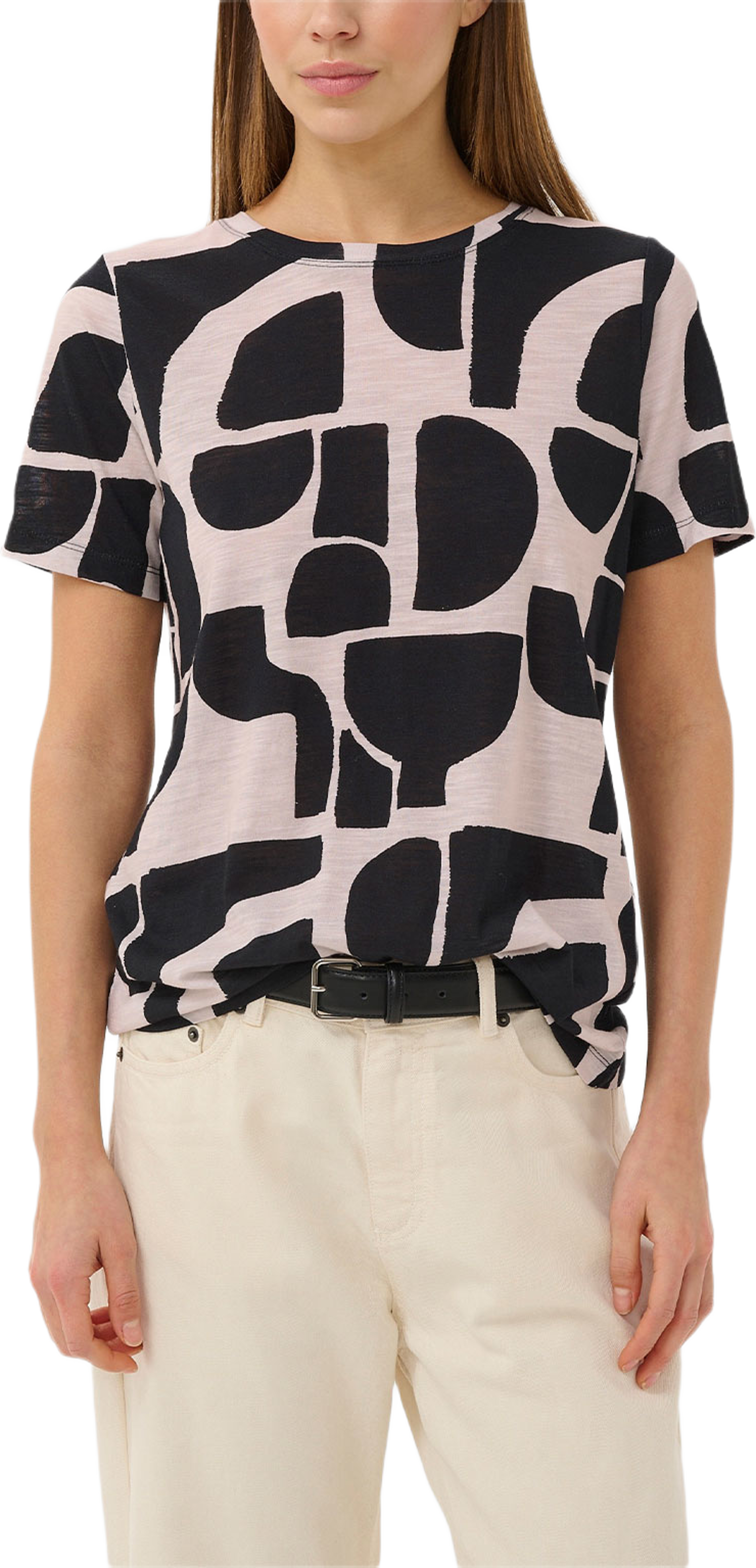 AlmaIW Print T-shirt, från Inwear, i färgen Black Soft Blocks. Klicka för att öppna bilden i stort format