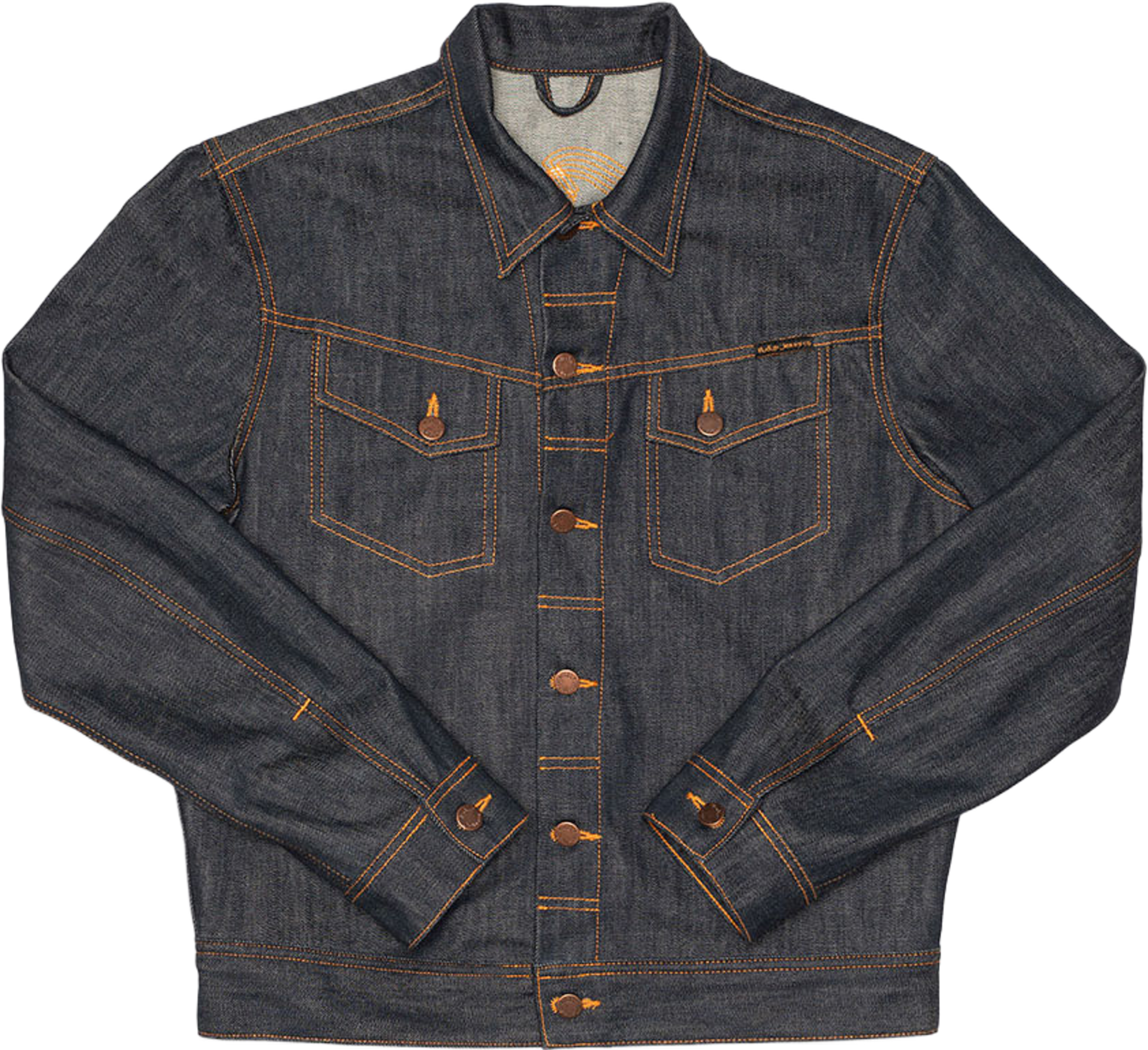 Conny Denim Jacket Sunburns, från Nudie Jeans, i färgen Blue. Klicka för att öppna bilden i stort format