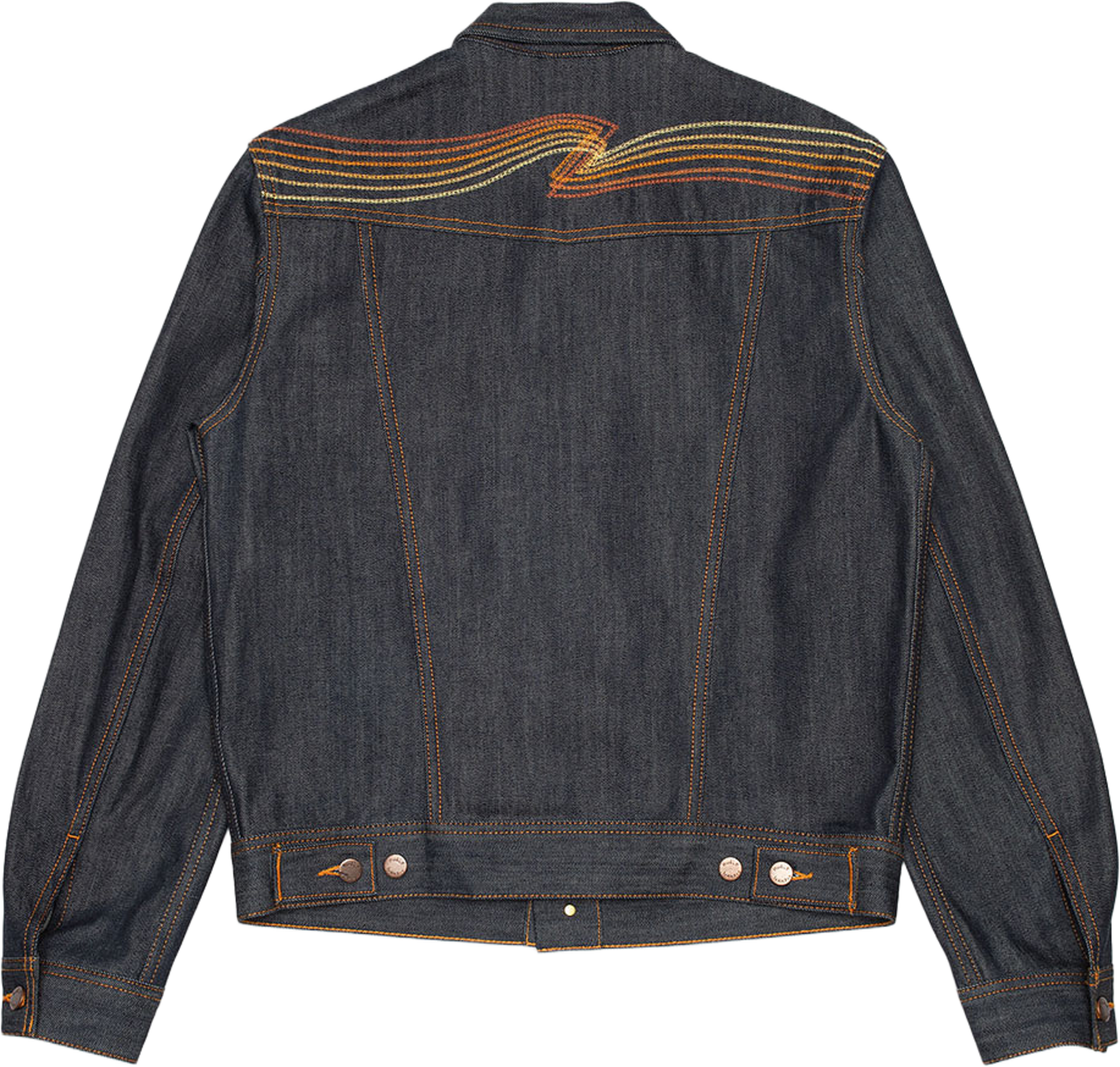 Conny Denim Jacket Sunburns, från Nudie Jeans, i färgen Blue. Klicka för att öppna bilden i stort format