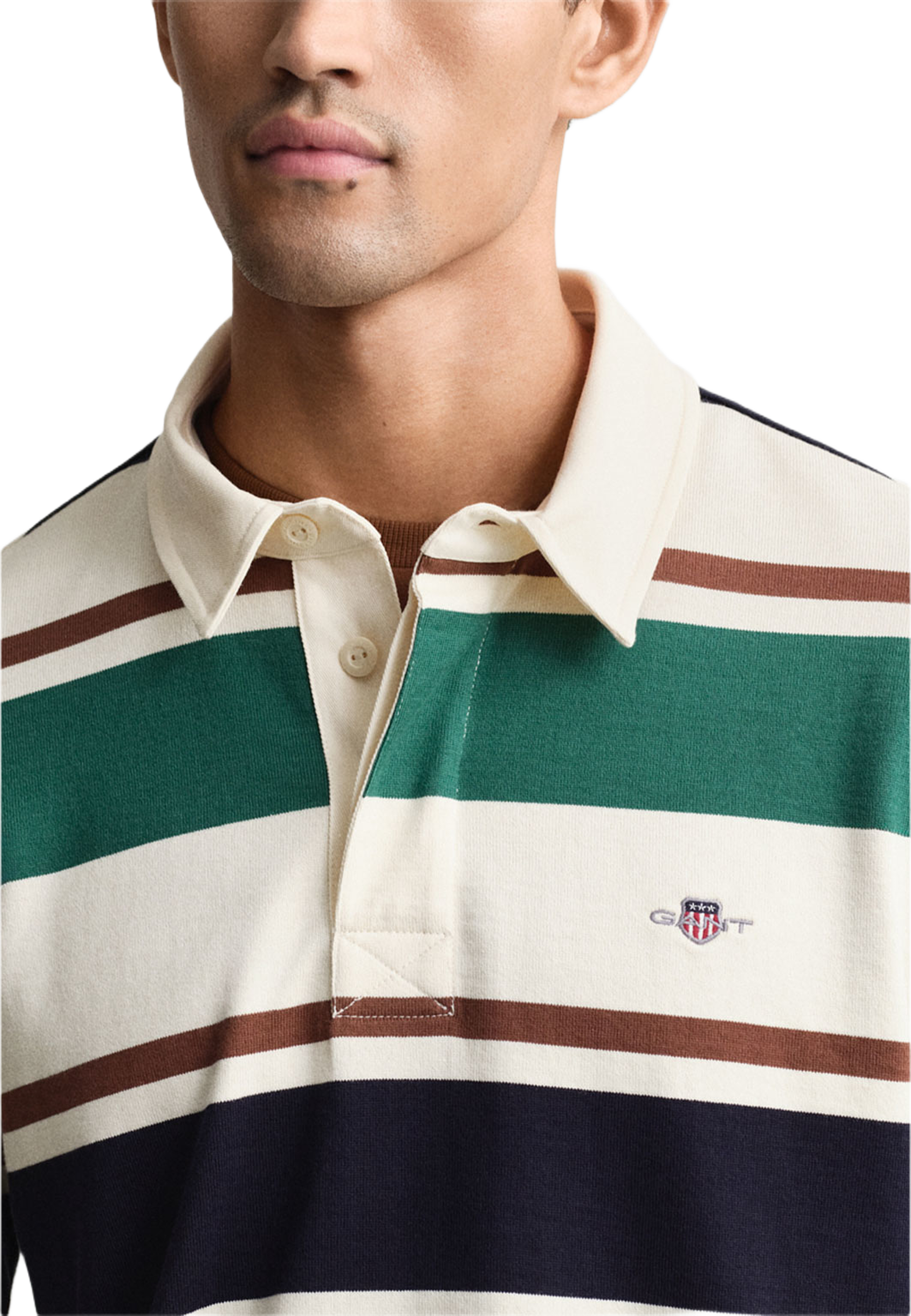 Randig Heavy Rugger, från GANT, i färgen Cream. Klicka för att öppna bilden i stort format