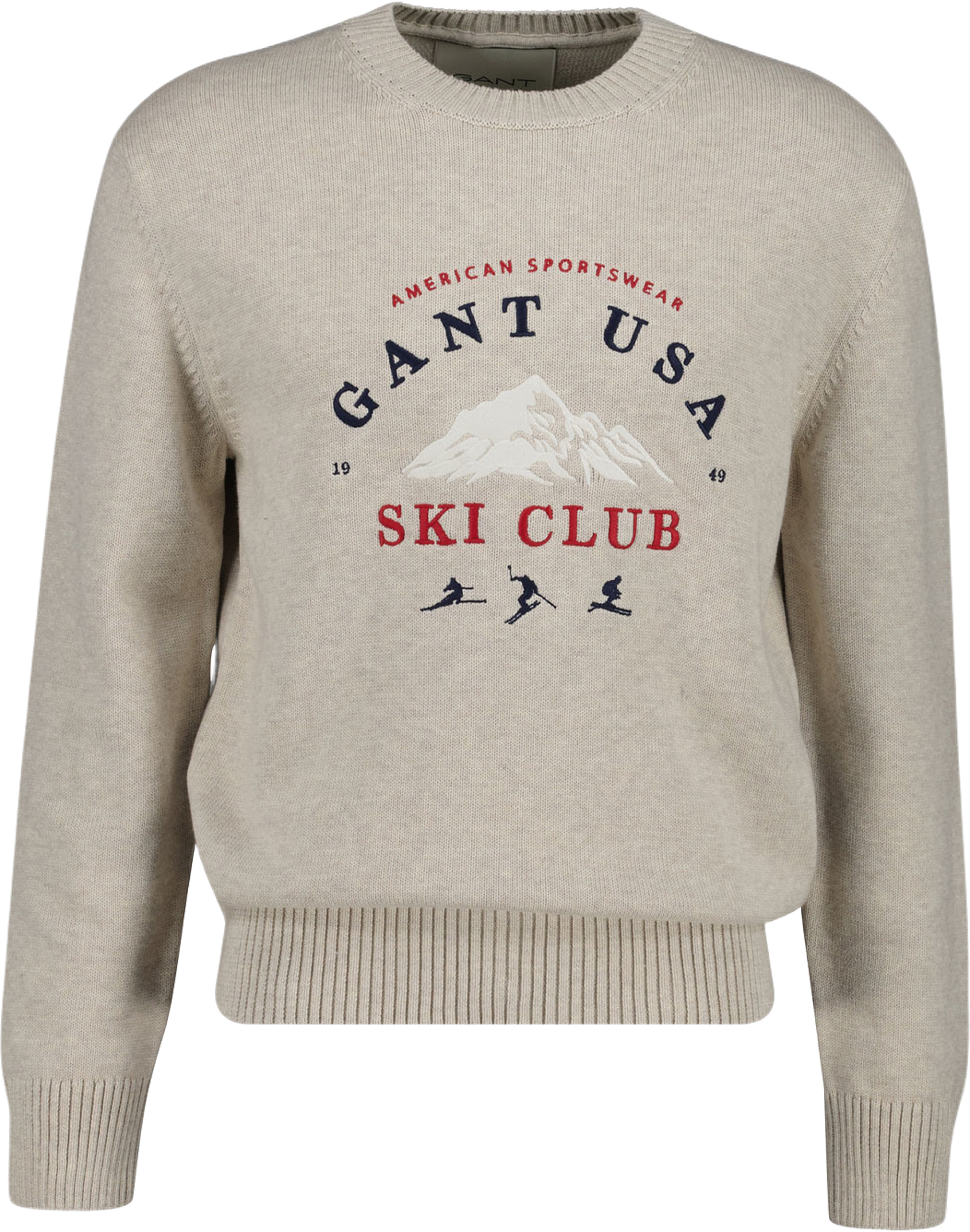 Embroidered Graphic Crew Neck Sweater, från GANT, i färgen Seed Melange. Klicka för att öppna bilden i stort format