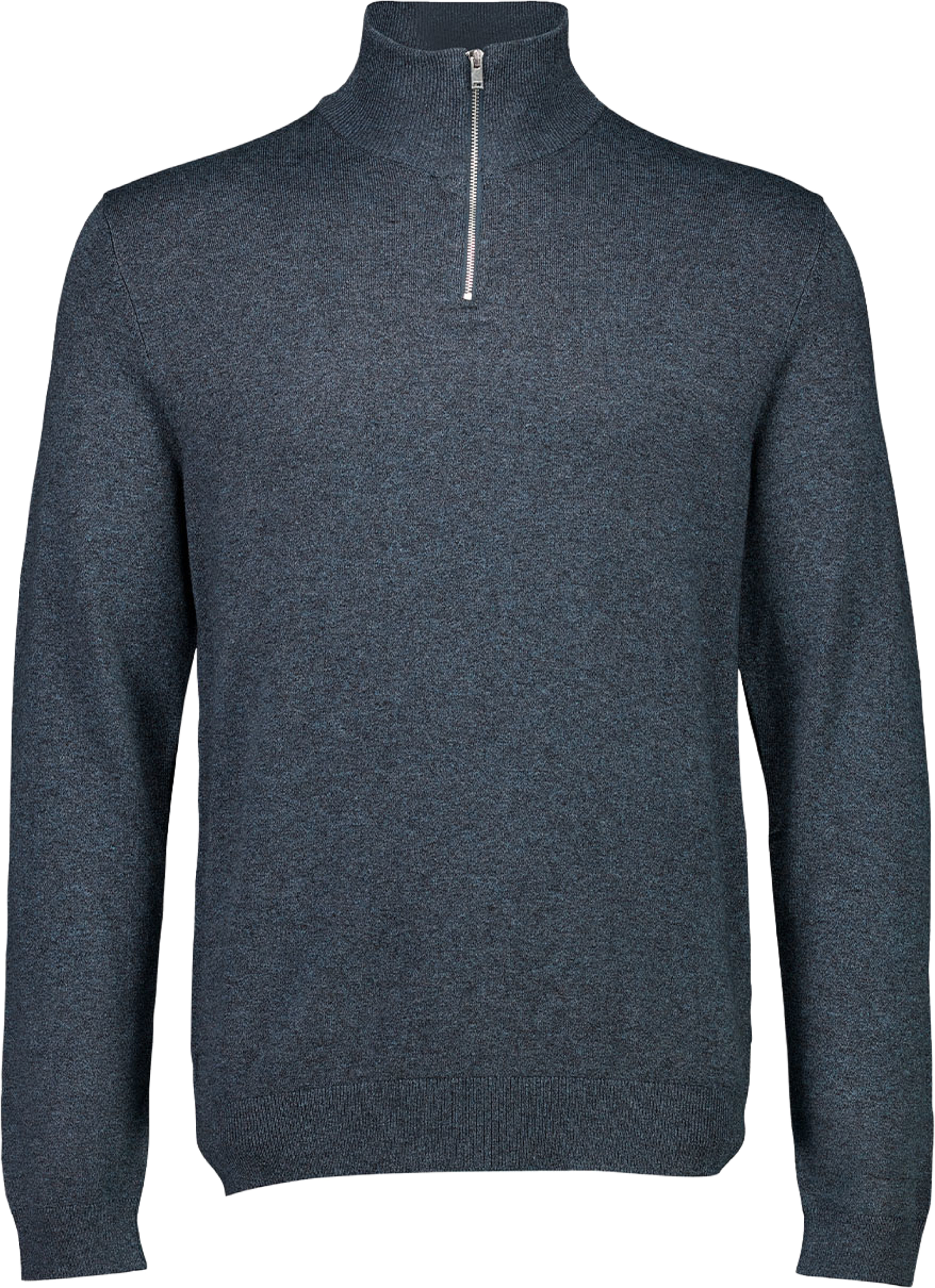 Lindbergh Ecovero half zip L/S knit Knit, från Lindbergh, i färgen Blue Moon Mix. Klicka för att öppna bilden i stort format