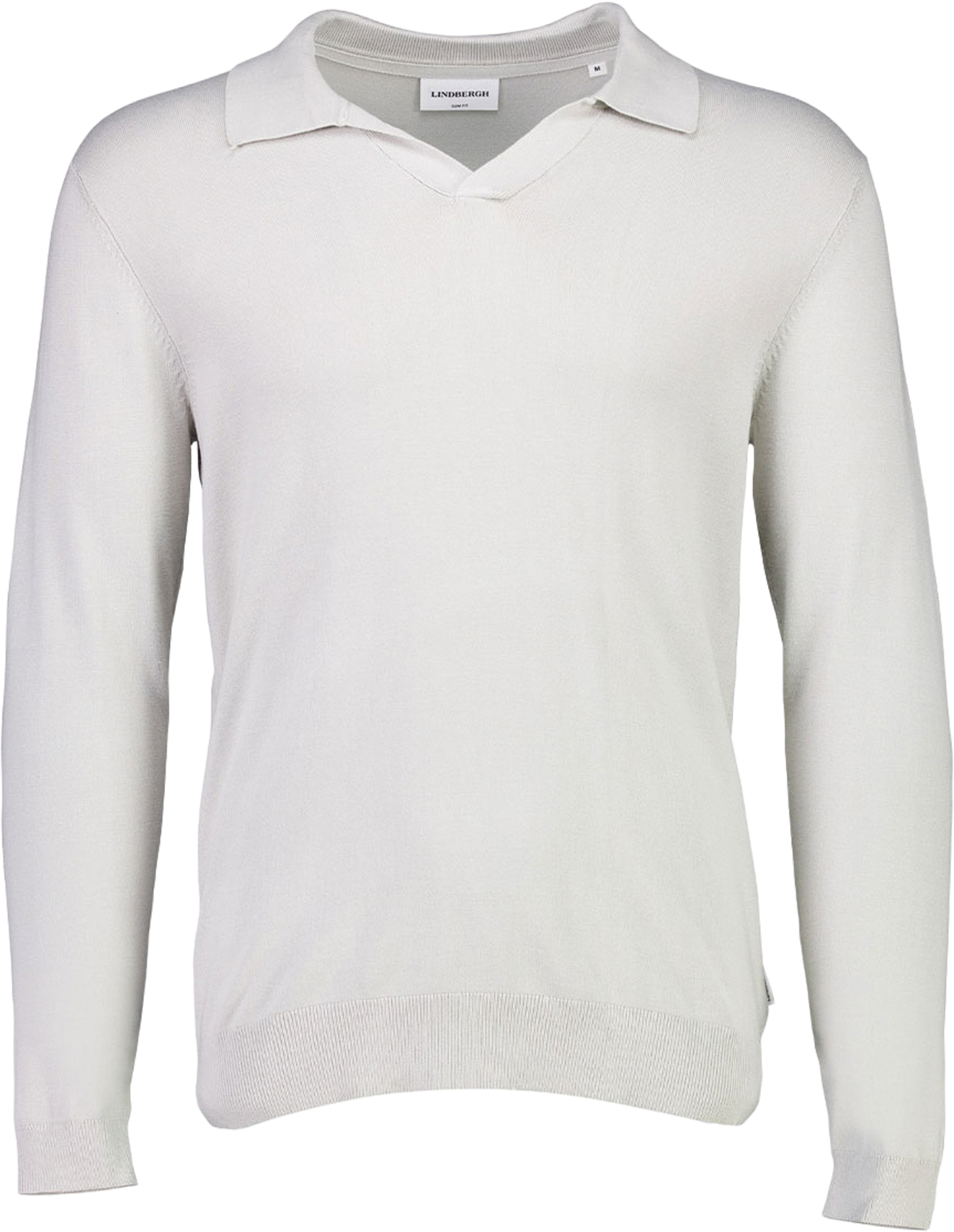 Lindbergh Ecovero L/S v-neck polo Knit, från Lindbergh, i färgen Lt Grey Mix. Klicka för att öppna bilden i stort format