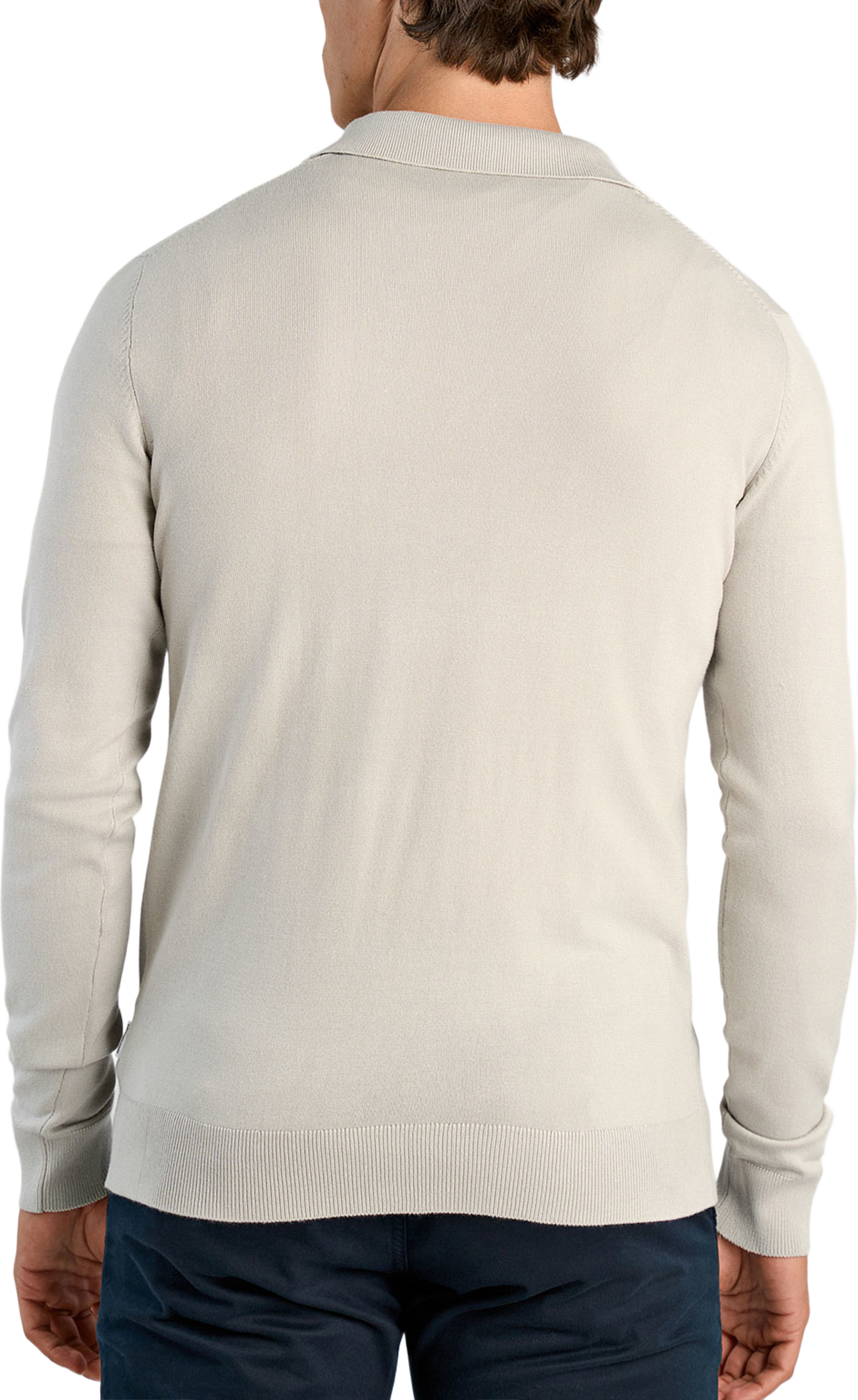 Lindbergh Ecovero L/S v-neck polo Knit, från Lindbergh, i färgen Lt Grey Mix. Klicka för att öppna bilden i stort format
