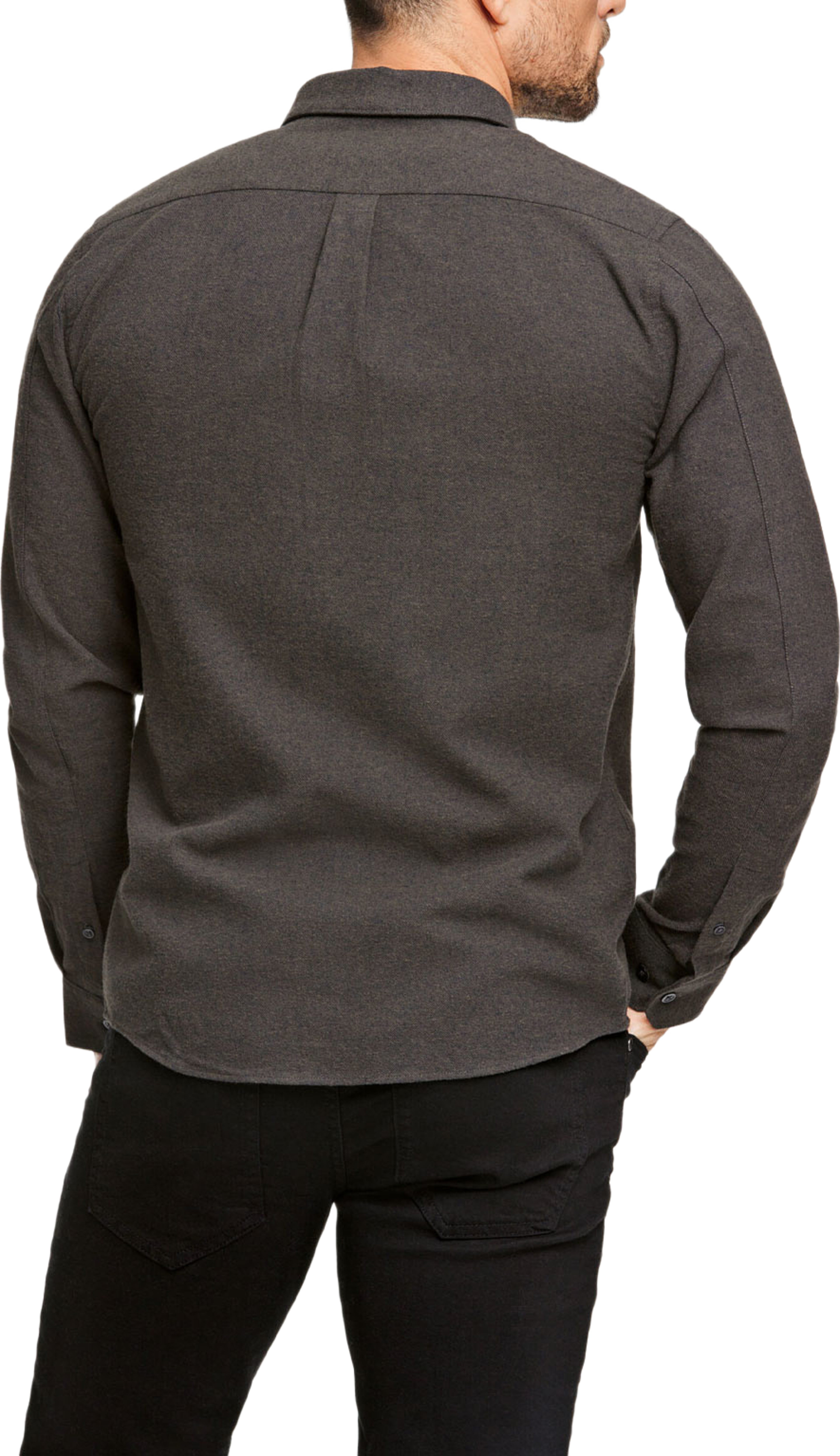 Lindbergh Brushed twill Shirt L/S, från Lindbergh, i färgen Black Olive. Klicka för att öppna bilden i stort format