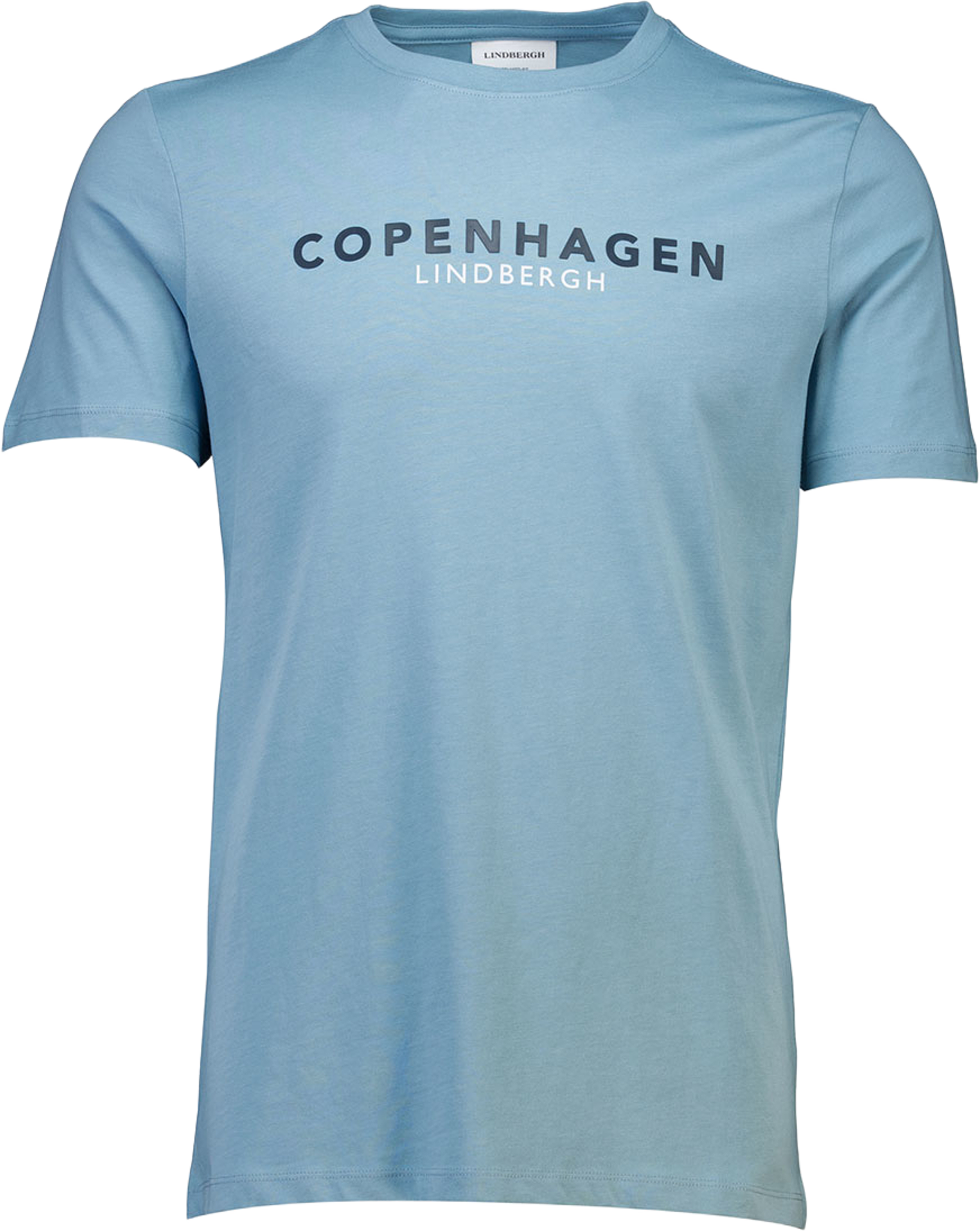 Lindbergh Copenhagen print tee S/S T-Shirt, från Lindbergh, i färgen Lt Iron Blue. Klicka för att öppna bilden i stort format