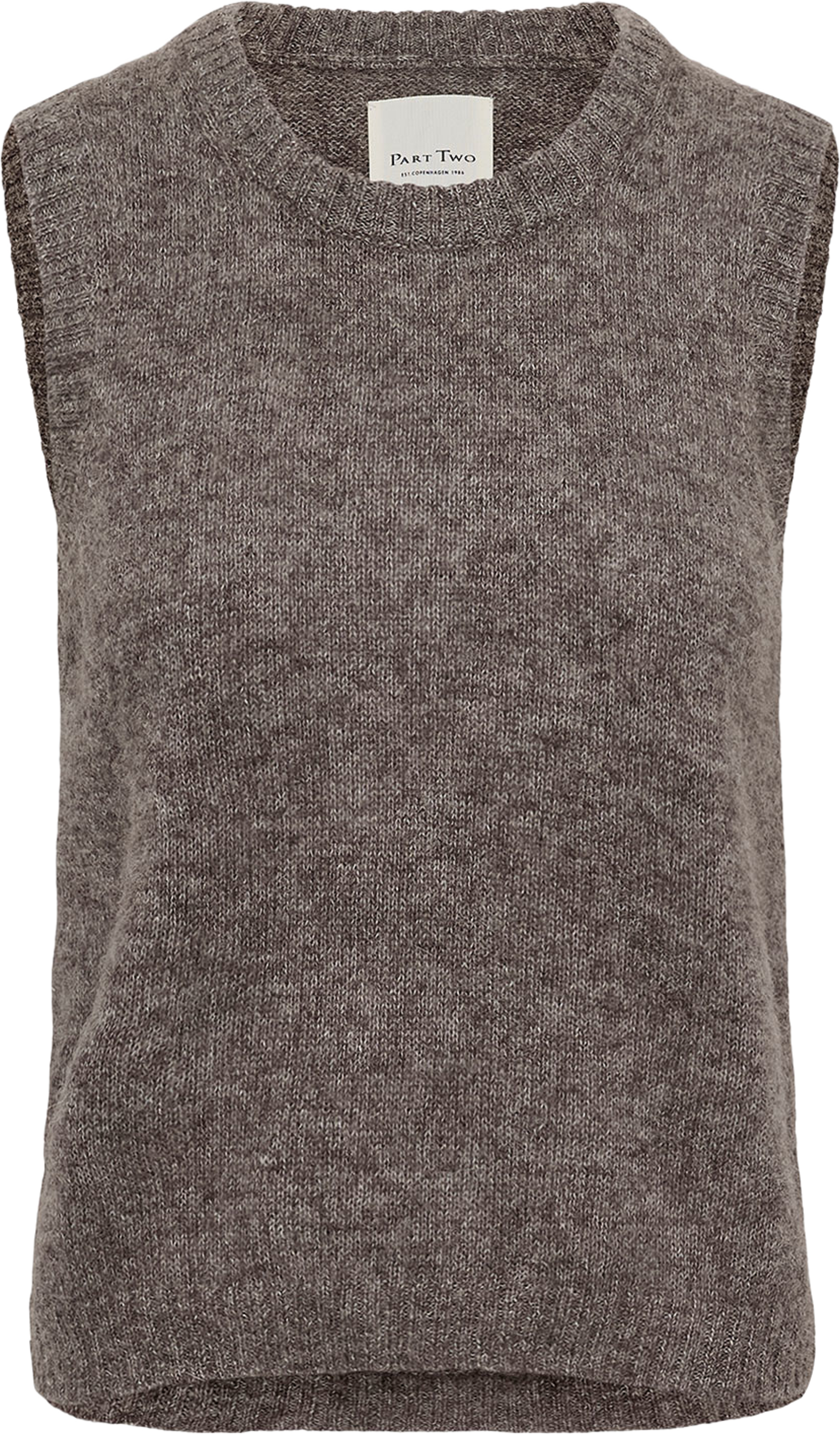 KatalinaPW PU; Part Two Waistcoat, från Part Two, i färgen Dark Mink Melange.