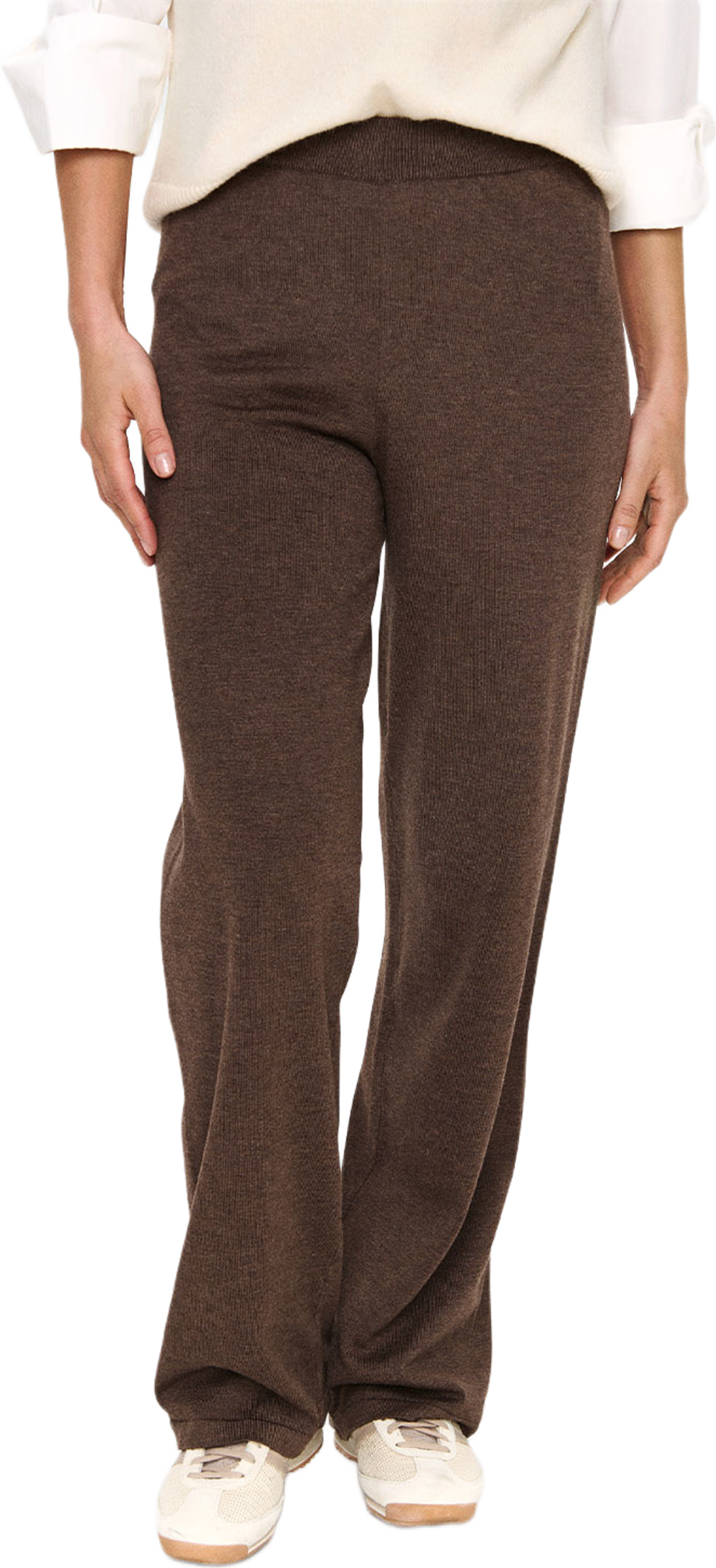 Mila SZ Pants, från Saint Tropez, i färgen Major Brown Melange. Klicka för att öppna bilden i stort format