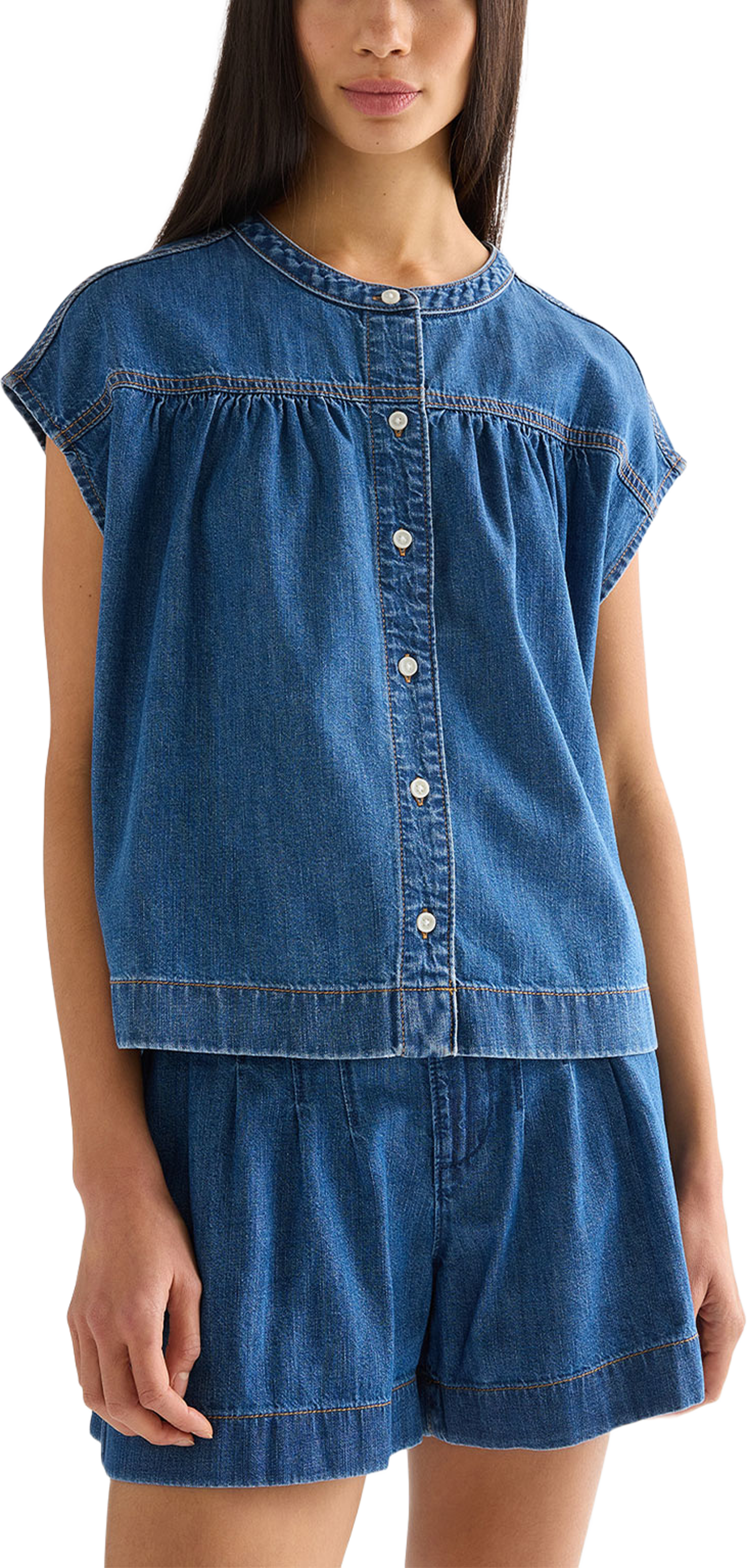 Drop Shoulder Shirt, från Wrangler, i färgen Mystic Tide. Klicka för att öppna bilden i stort format