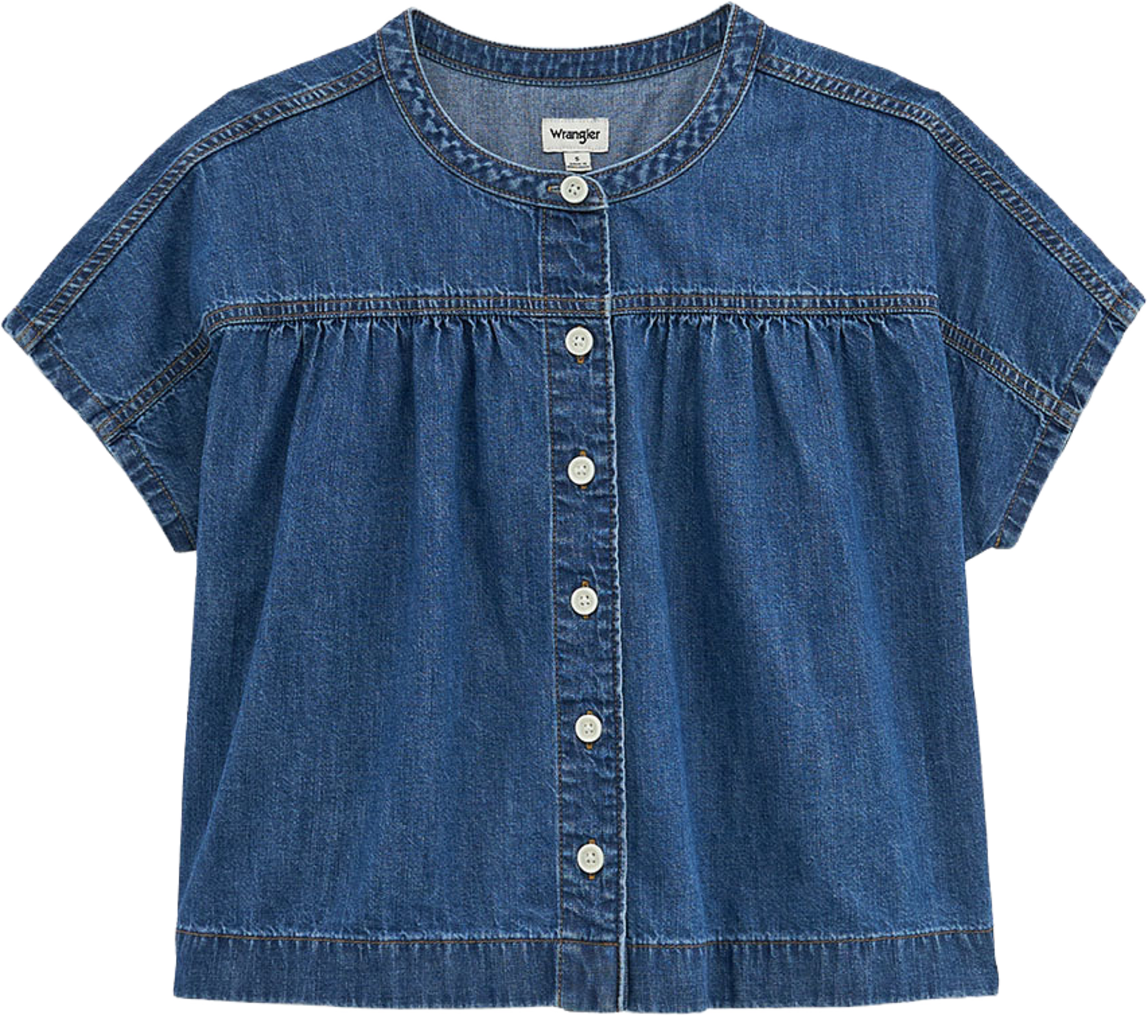 Drop Shoulder Shirt, från Wrangler, i färgen Mystic Tide. Klicka för att öppna bilden i stort format