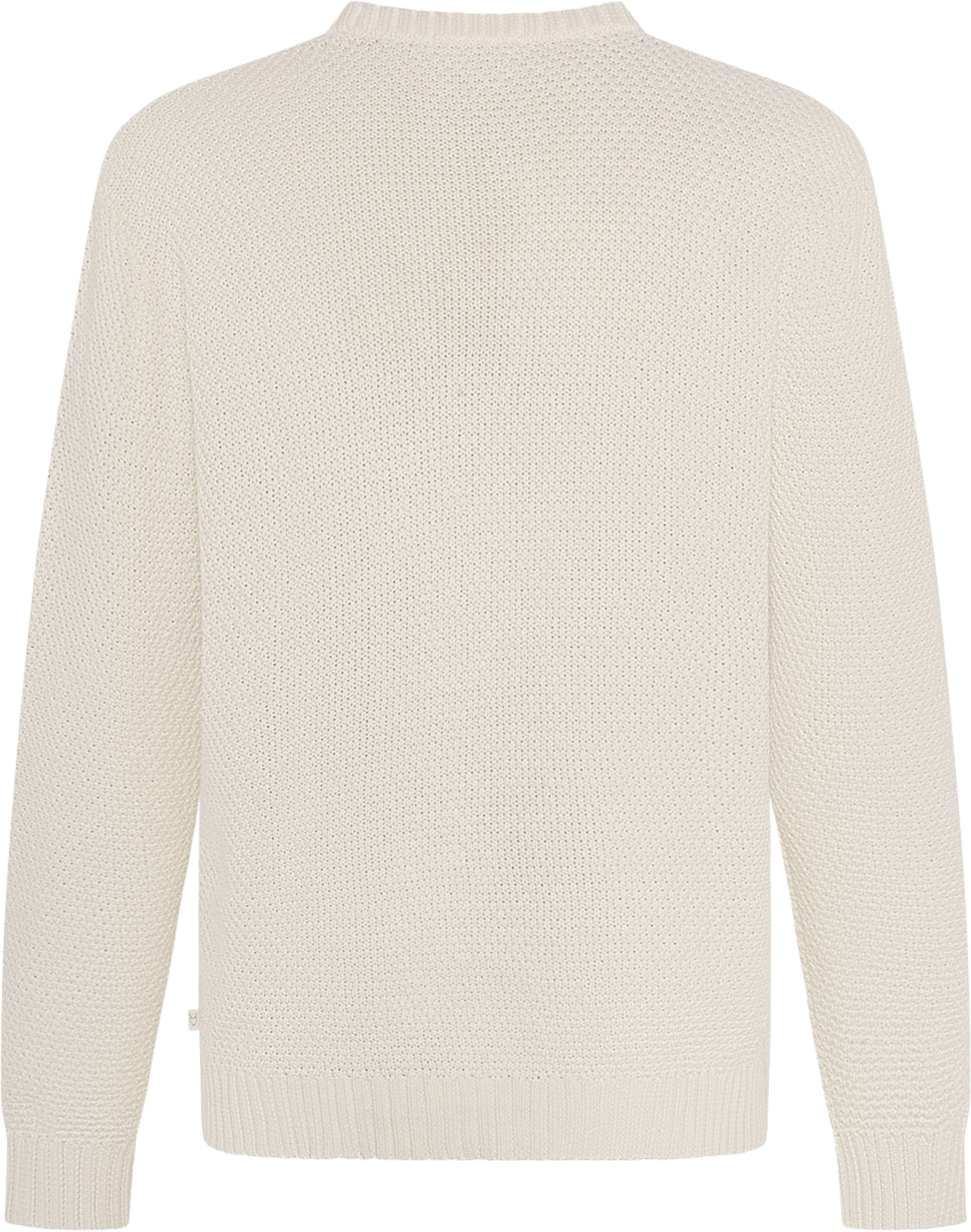 Organic Cotton crew neck knit - GOTS/Vegan, från Knowledge Cotton Apparel, i färgen Egret. Klicka för att öppna bilden i stort format