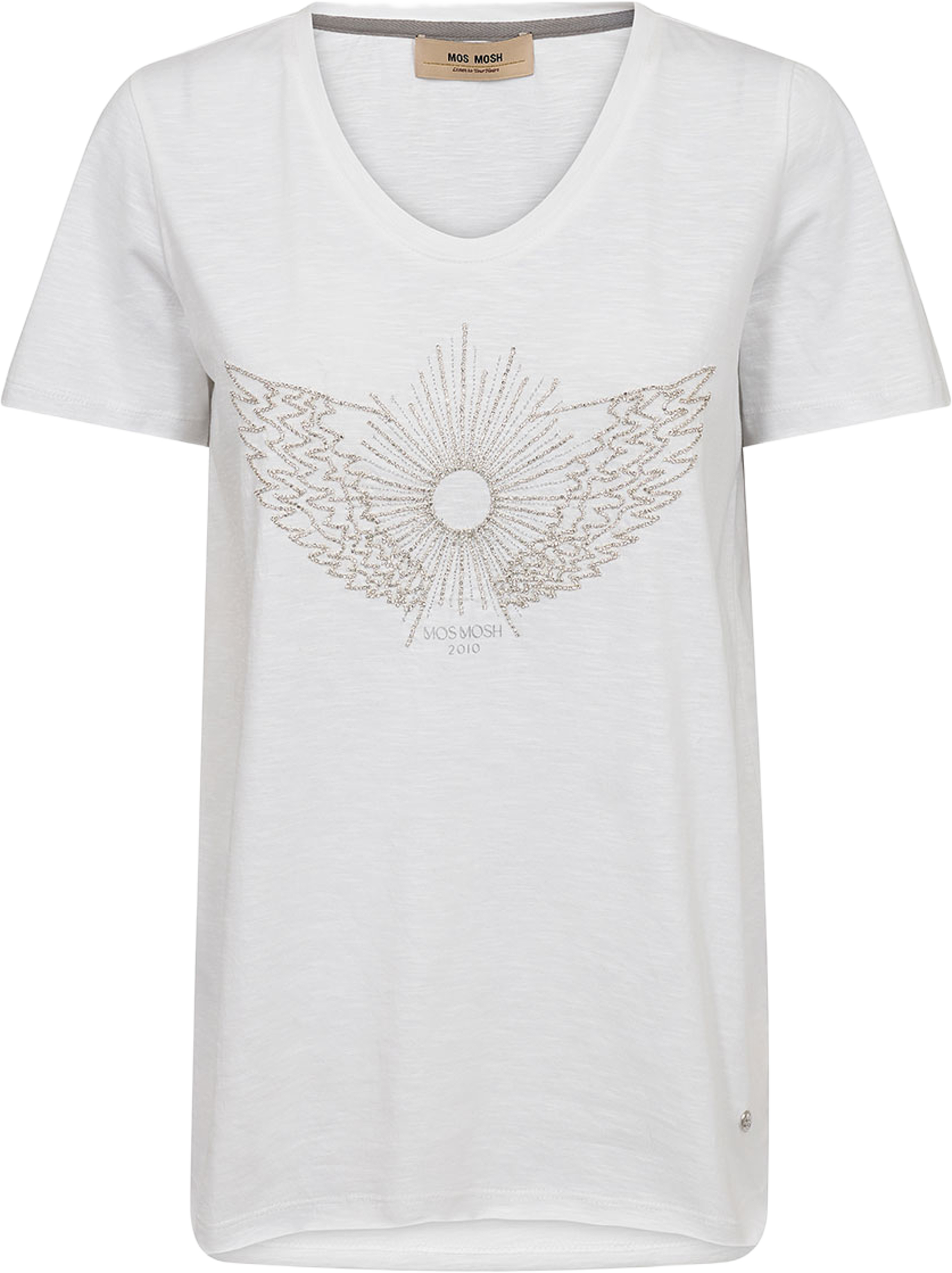 Gethi O-SS Glam Tee, från Mos Mosh, i färgen White. Klicka för att öppna bilden i stort format