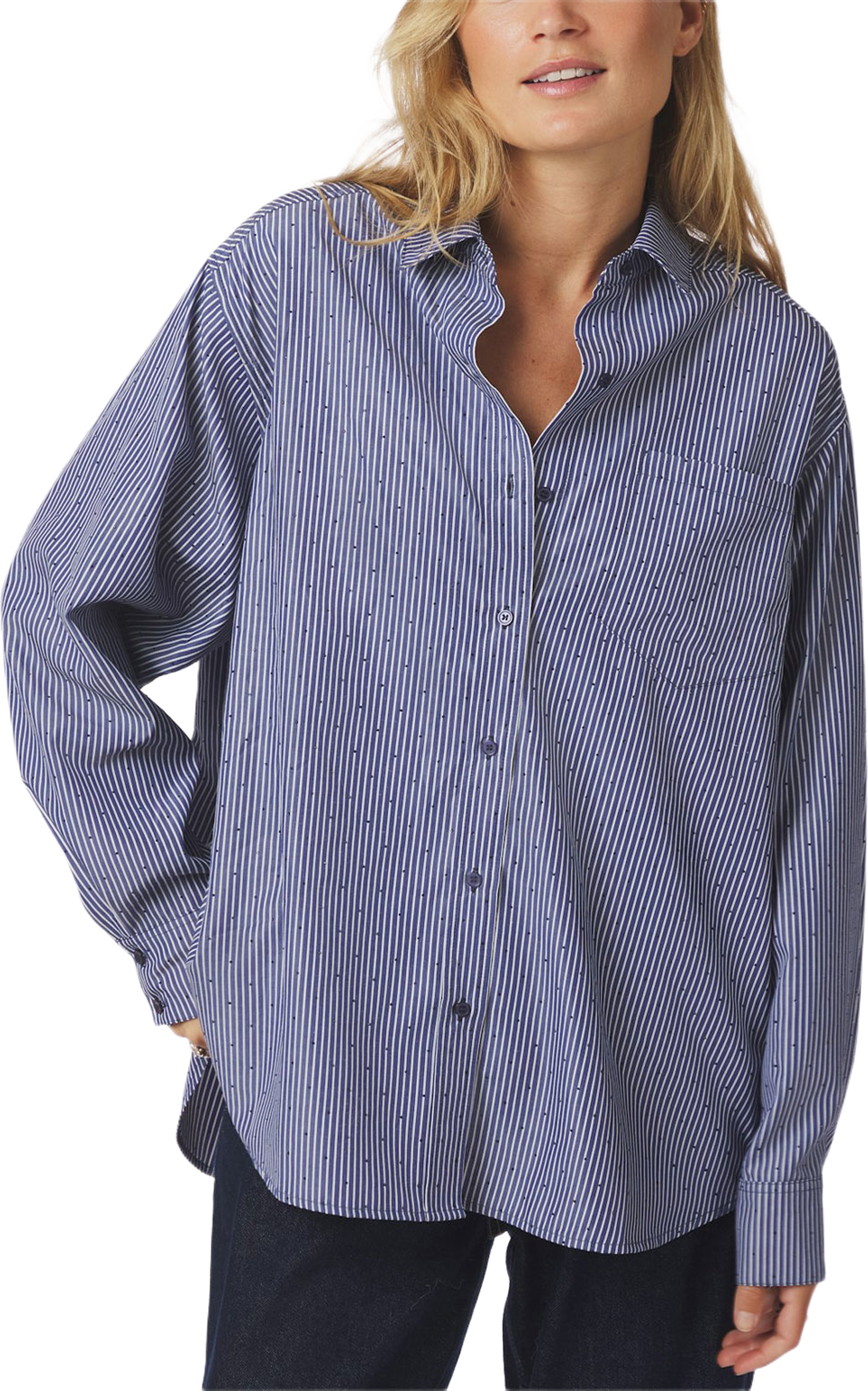 Dalma B Stripe Stone Shirt, från Neo Noir, i färgen Midnight Blue. Klicka för att öppna bilden i stort format